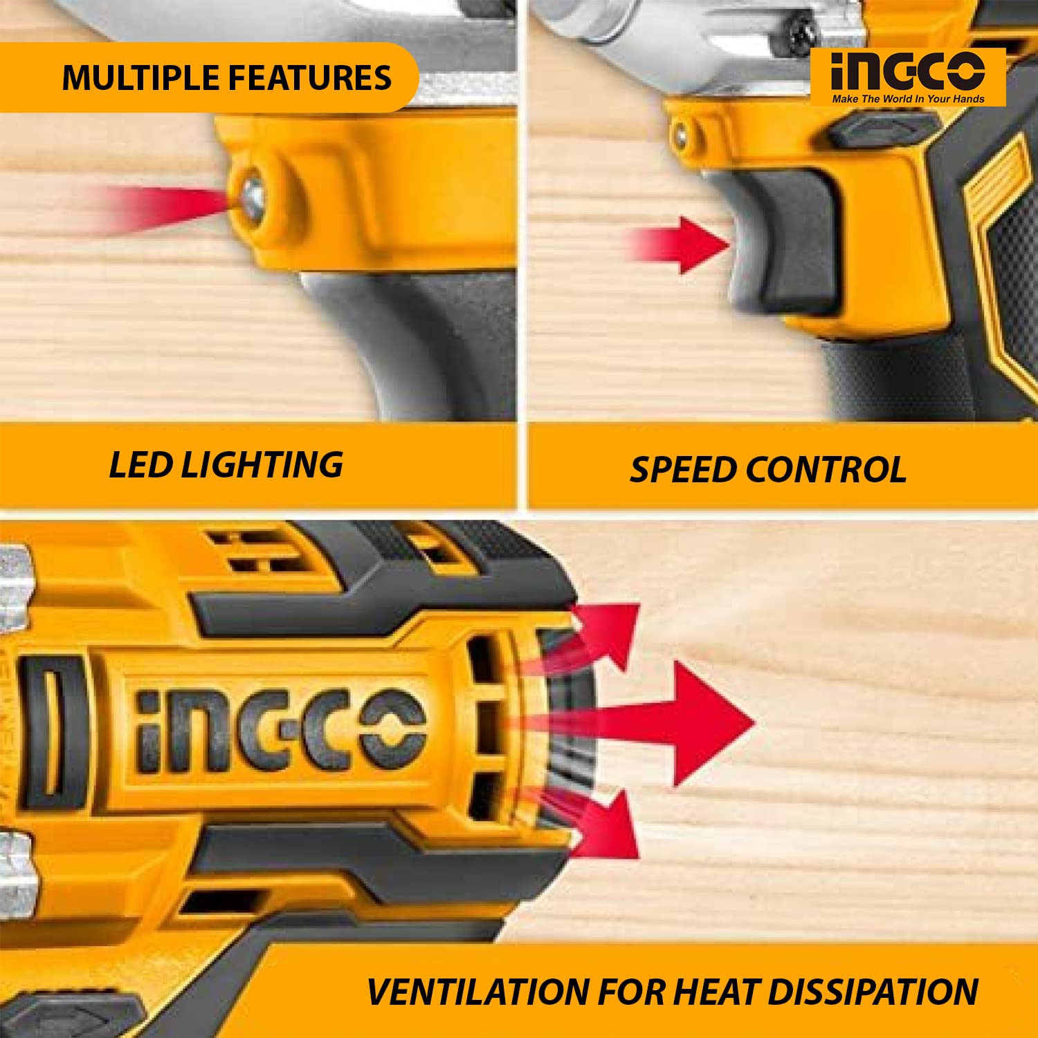 INGCO  20V Lithium-Ion Impact Wrench, CIRLI2002