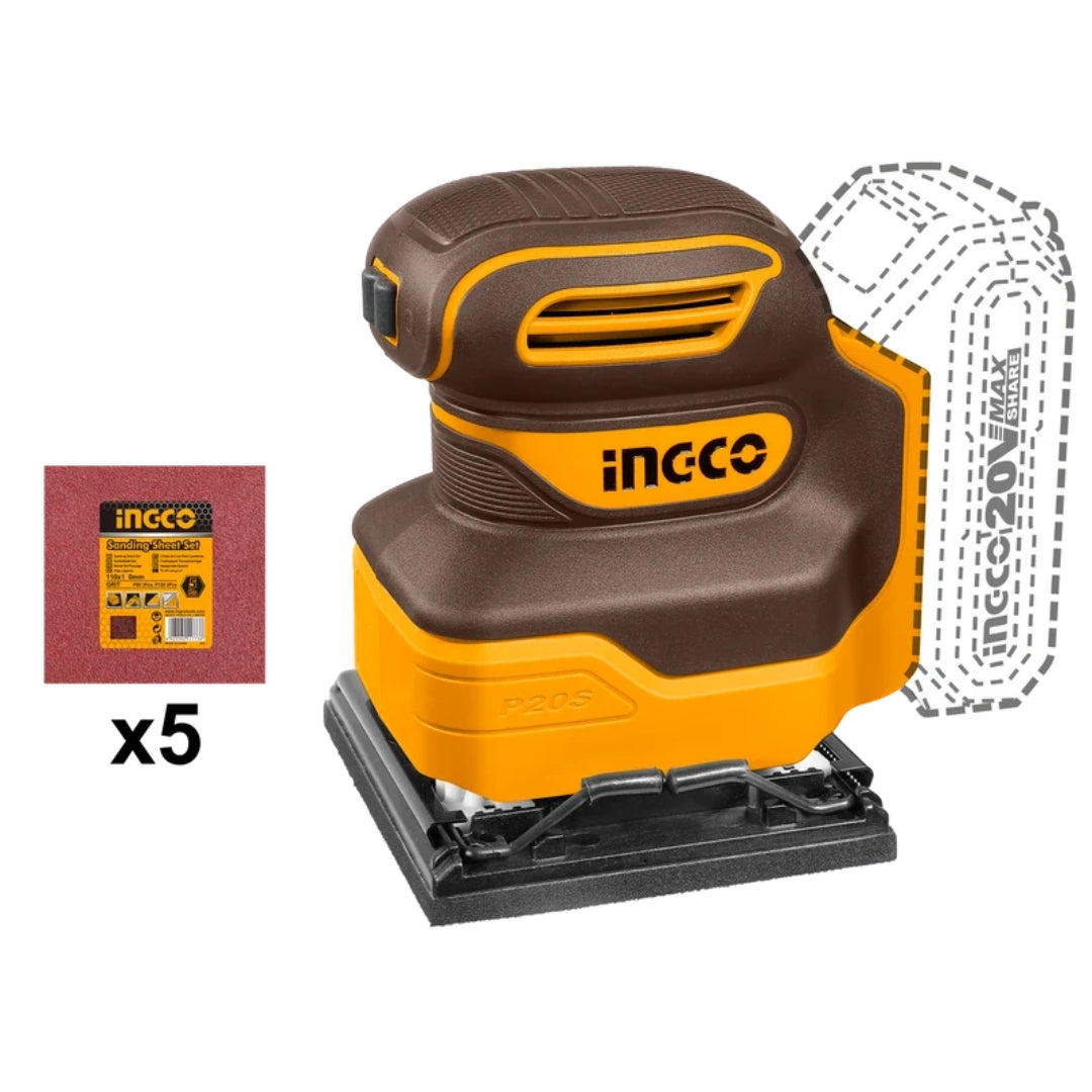 INGCO  Cordless Sheet Sander 20V – Product Description - CSHSLI2014