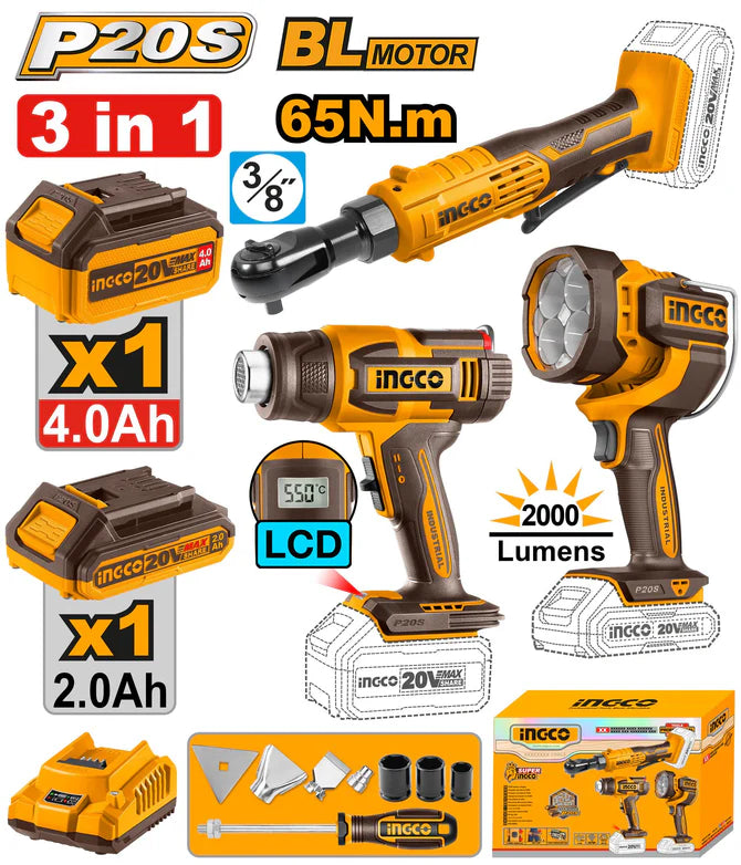 COSLI241196 INGCO COMBO KIT