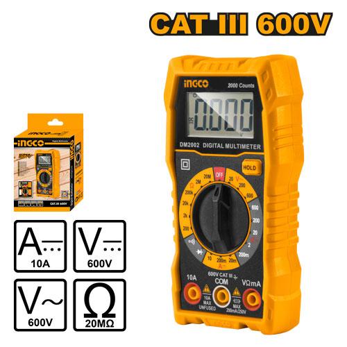 INGCO  Digital Multimeter with 2000 Counts LCD Display - DM2002
