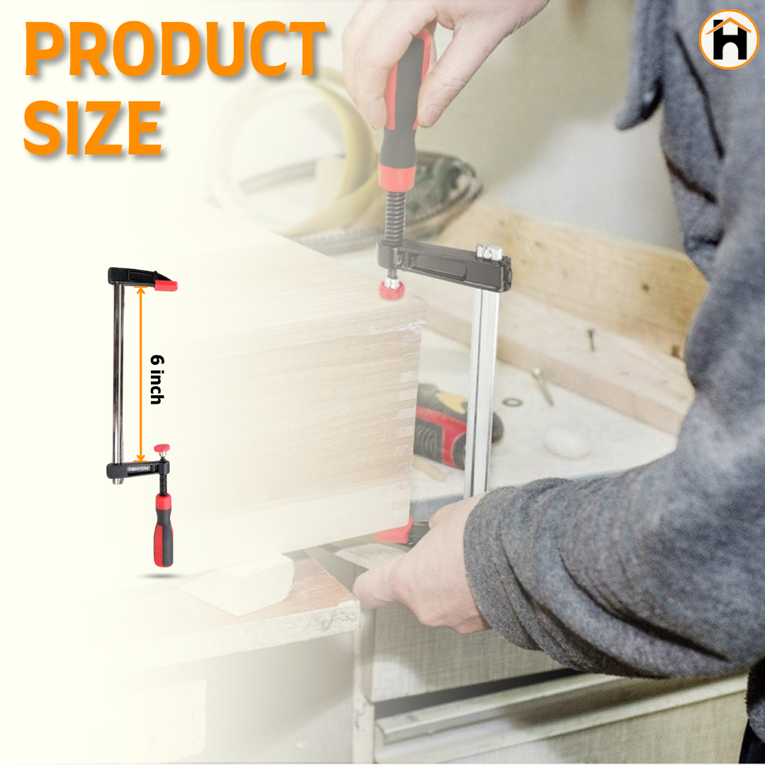 HOMDUM 6 INCH STEEL F CLAMPS PACK OF 2