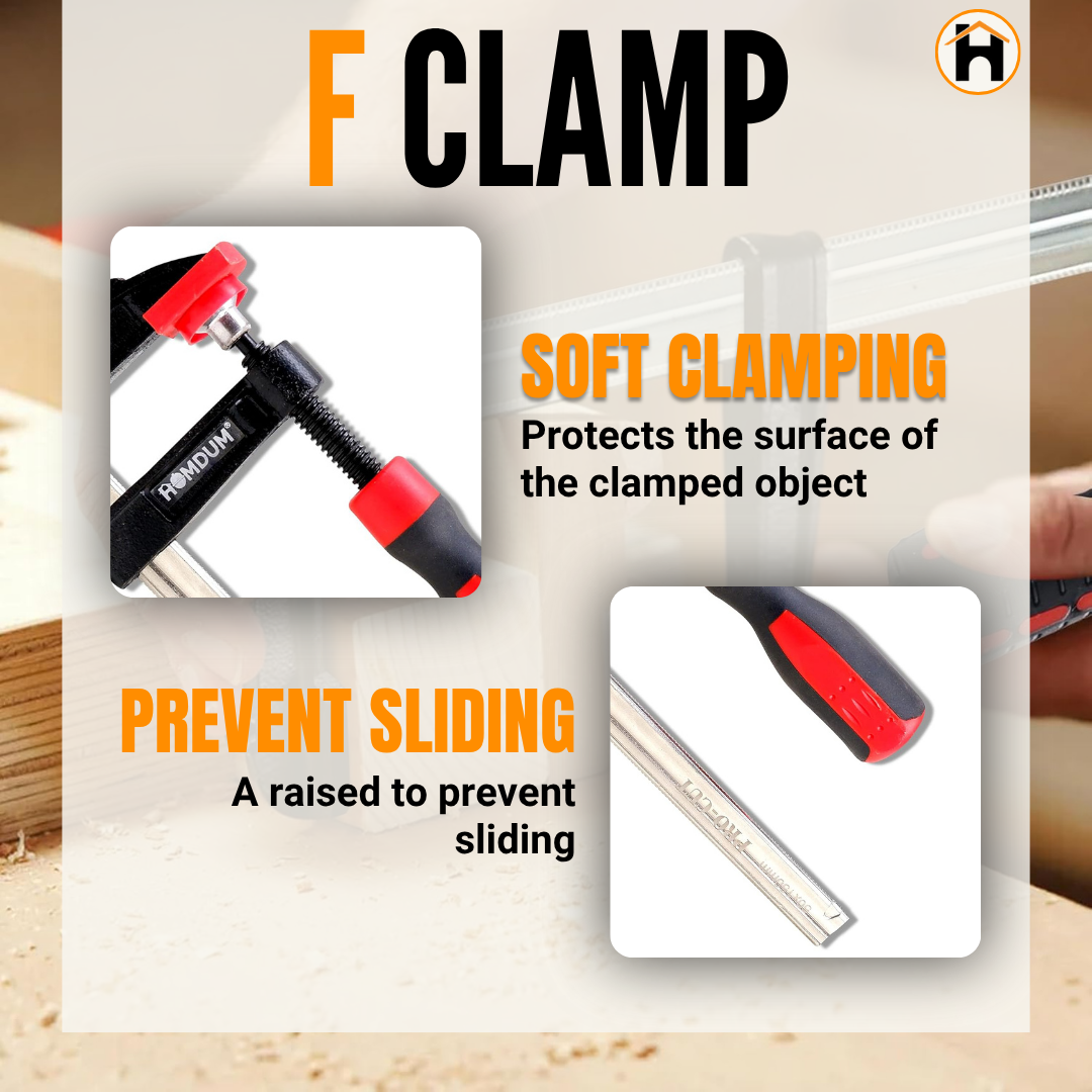 HOMDUM 6 INCH STEEL F CLAMPS PACK OF 2