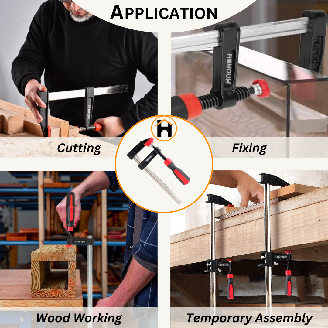 HOMDUM 6 INCH STEEL F CLAMP PACK OF 4 PC