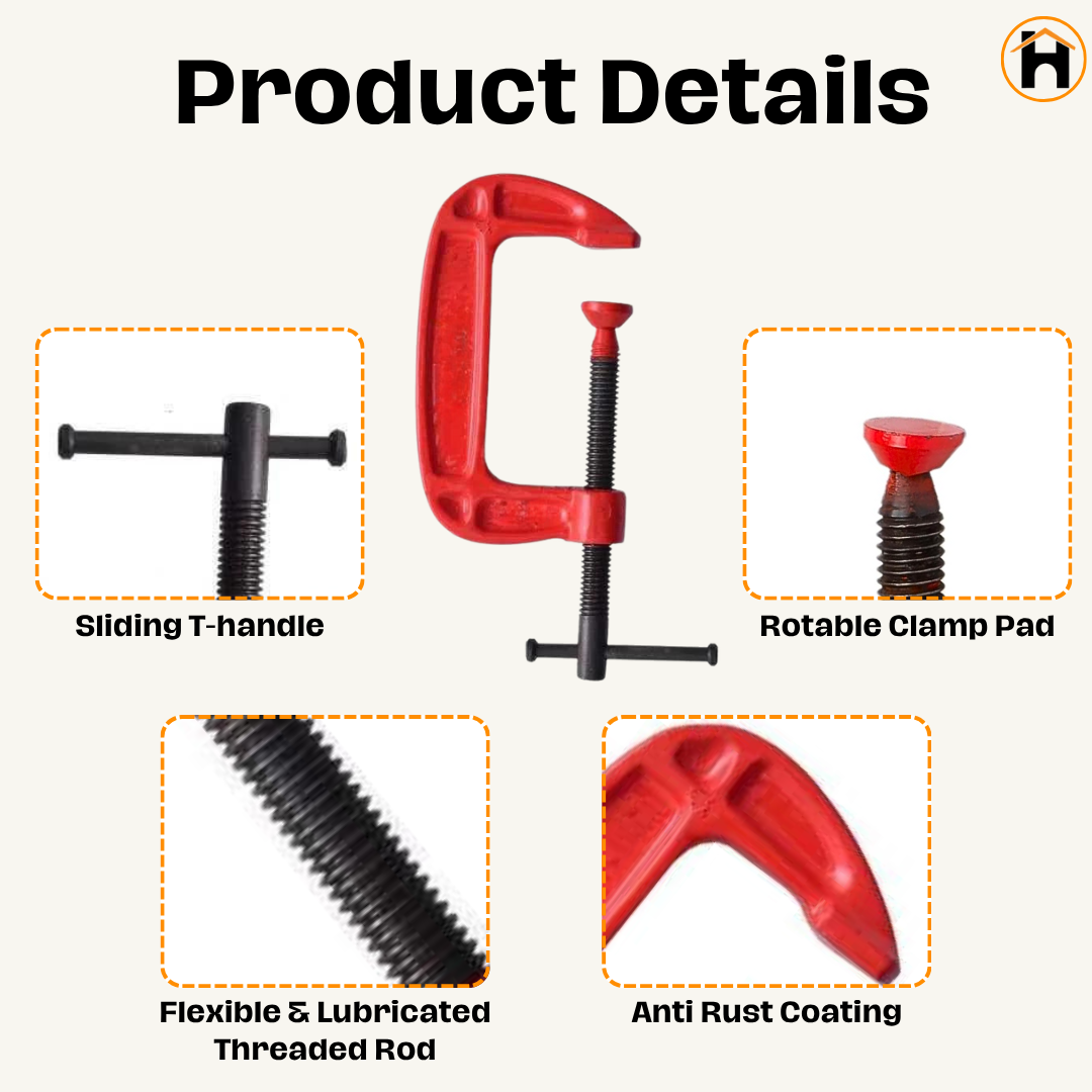 HOMDUM HEAVY DUTY G CLAMP 2"