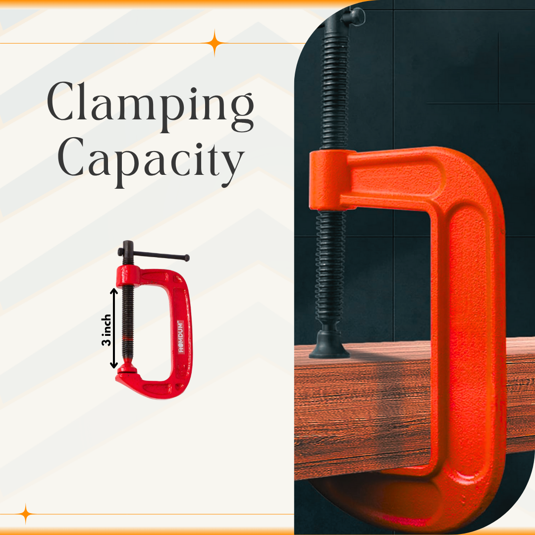 HOMDUM HEAVY DUTY G CLAMP 3"