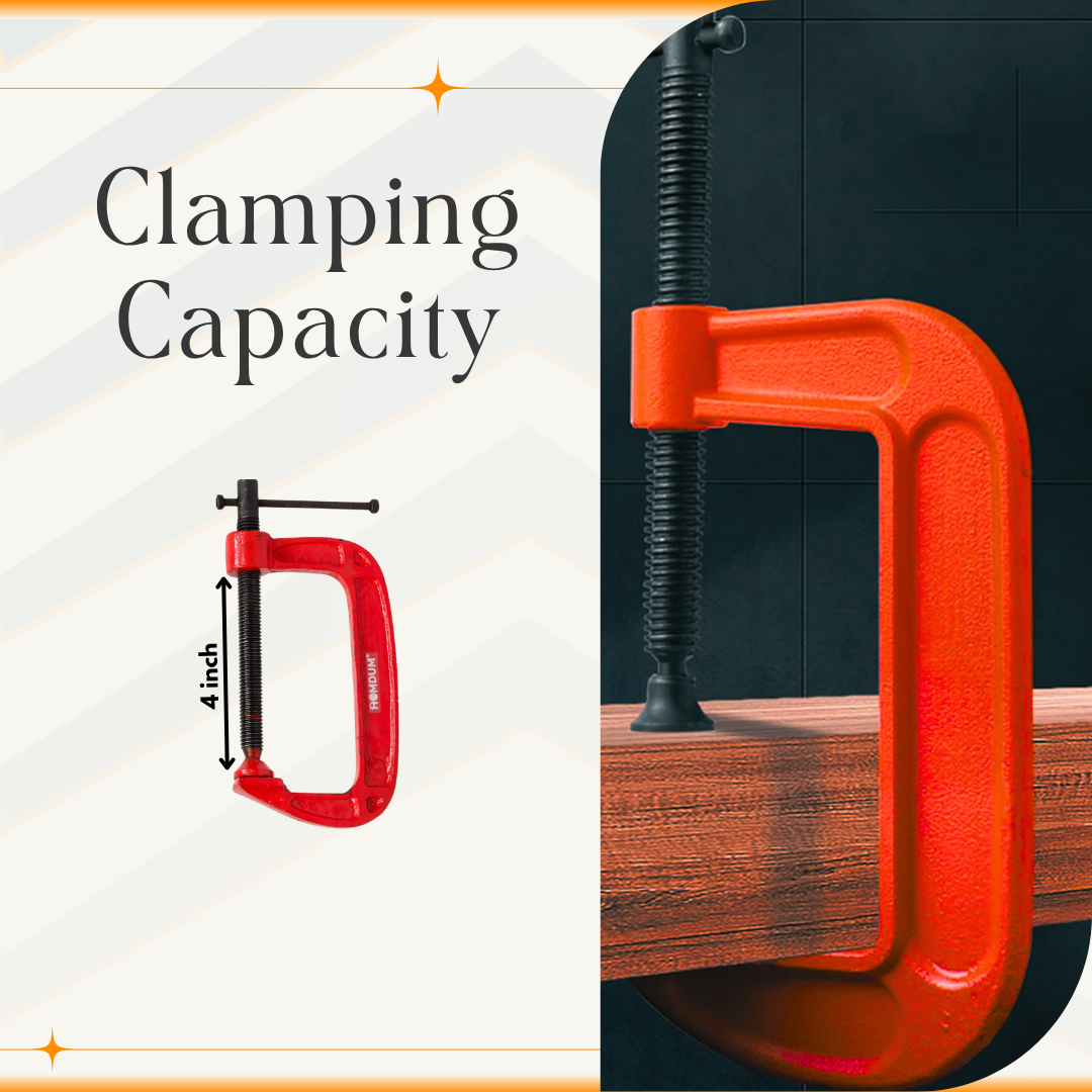 HOMDUM HEAVY DUTY G CLAMP 4"