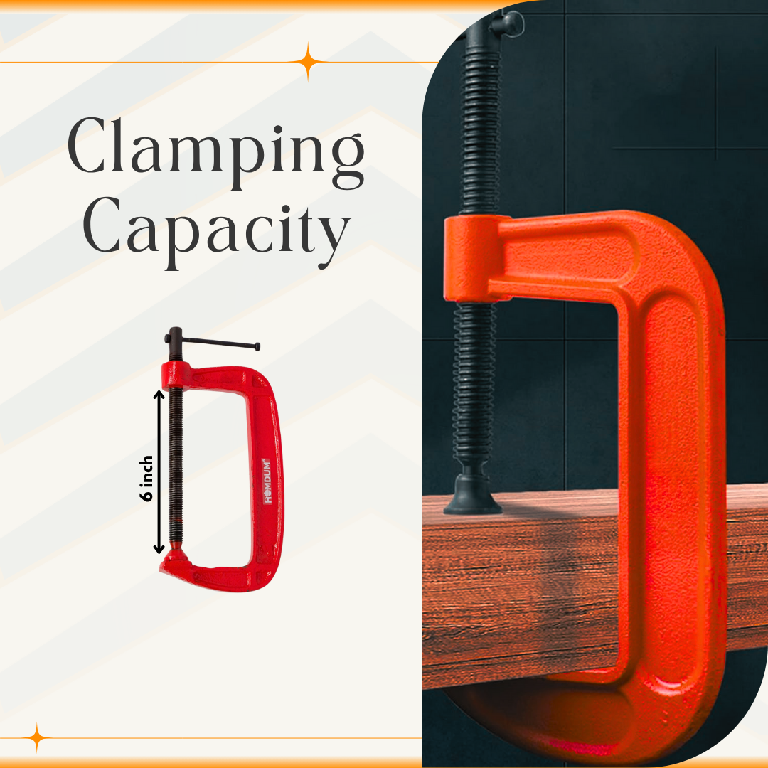 HOMDUM HEAVY DUTY G CLAMP 6"