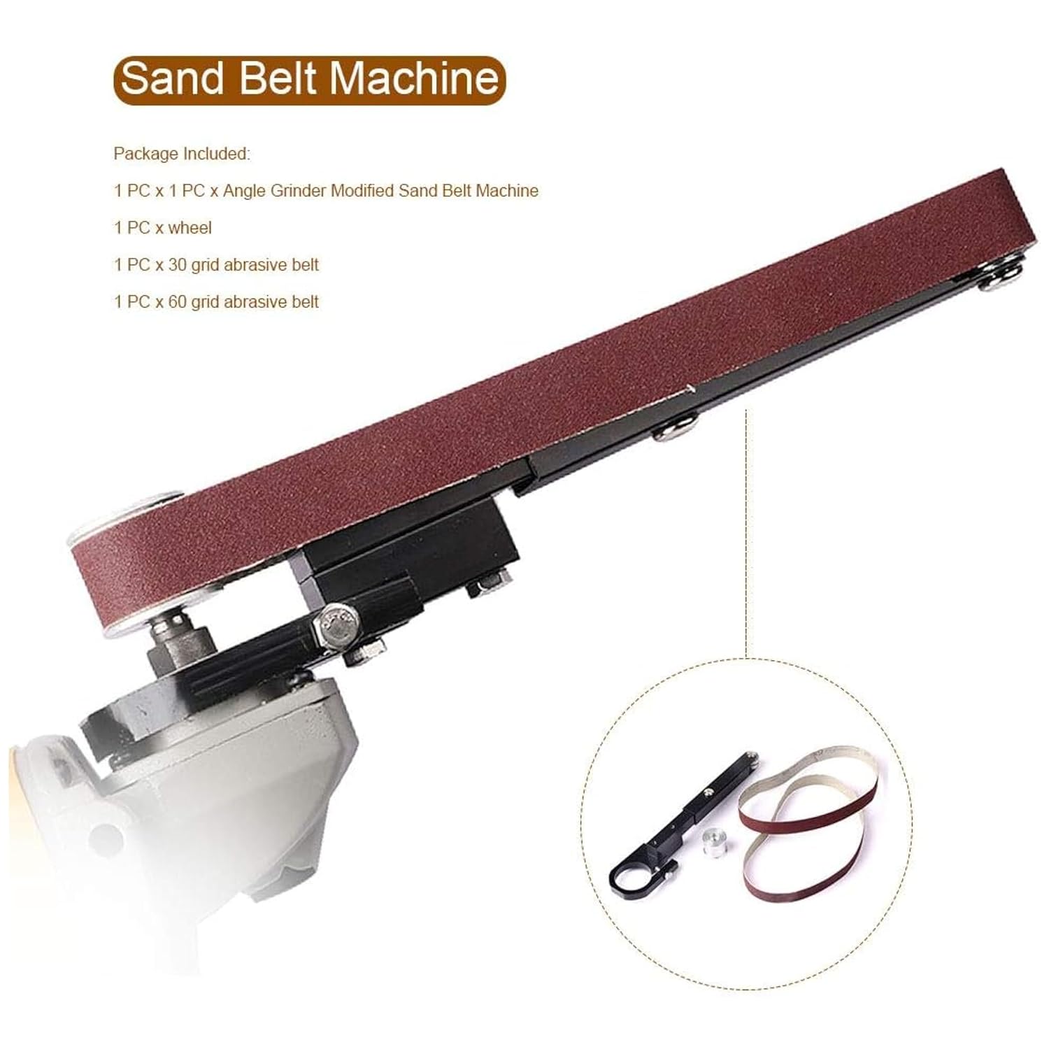 Electric Belt Grinder Belt Sander Attachment For Angle Grinder Modified Sand Belt Machine Pipe Belt Sander Polisher Belt Sanders Suitable for Model 100 Angle Grinder