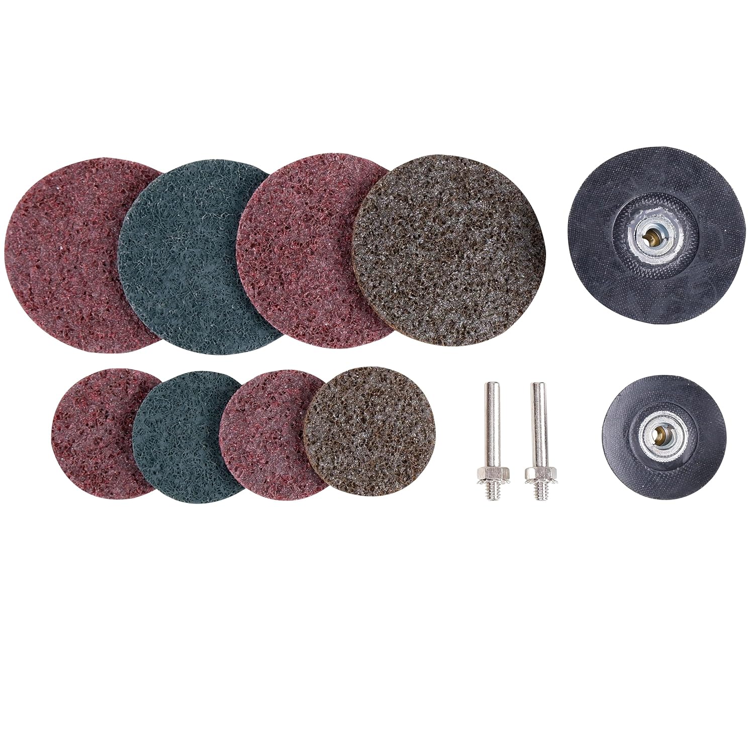 Homdum Fiber Disc Sanding Kit Assortment 2"and 3" For Die Grinder And Drill Machine Shank 1/4" 40,100,180 Grite