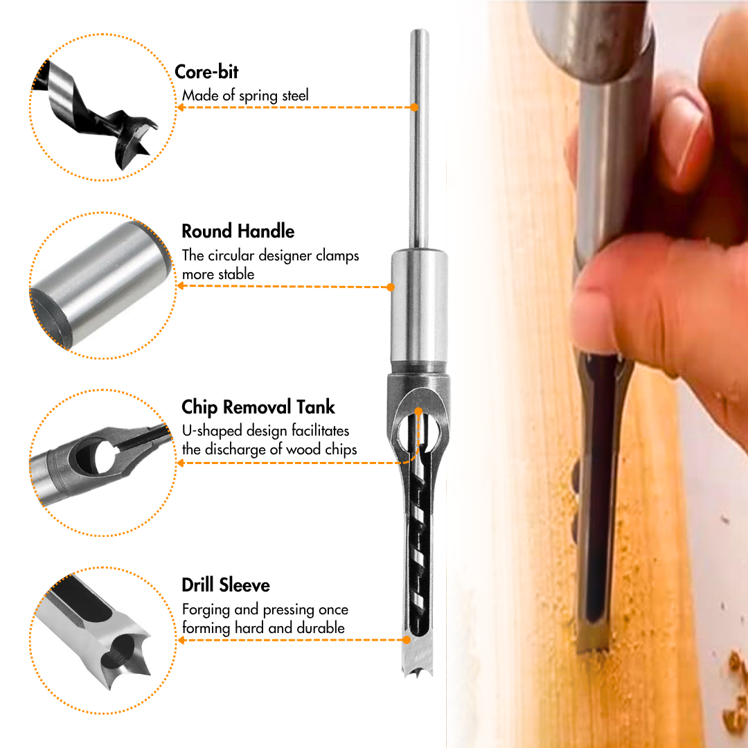 Homdum 3/8 inch Square hole drill bits