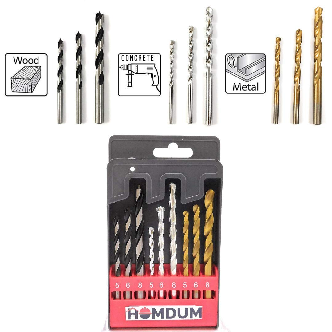 Homdum 3 in 1 Combo Drill Bit Set