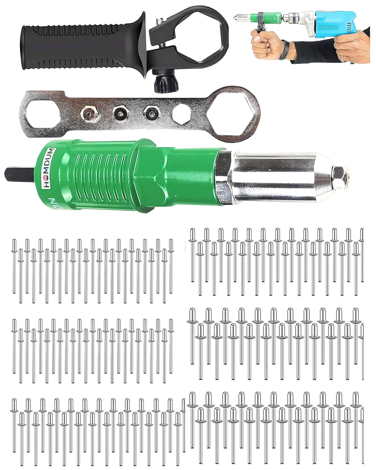 Homdum electric riveter conversion connector attachment