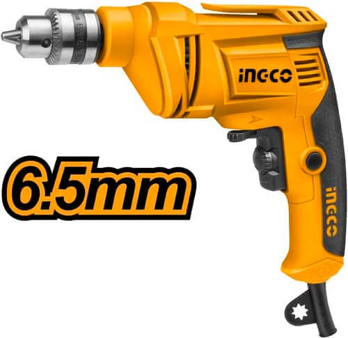 INGCO Corded Electric Drill, 450W| 0-4300rpm | 6.5mm | Variable Speed | Froward/Reverse Switch Handheld Electric Drill, Drill Machine for Drilling, Installing, Repairing, Disassembling, Tightening ED4508