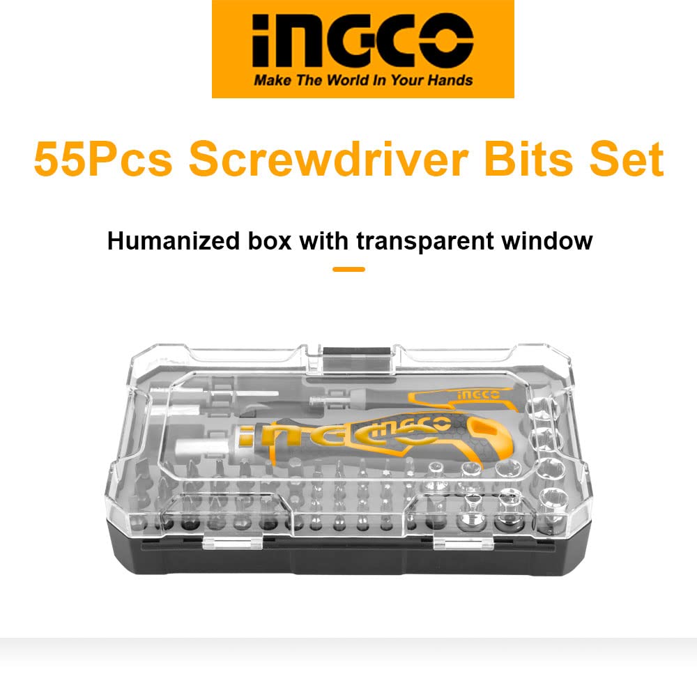 INGCO HKSDB0558 55-Piece Screwdriver Bits Set