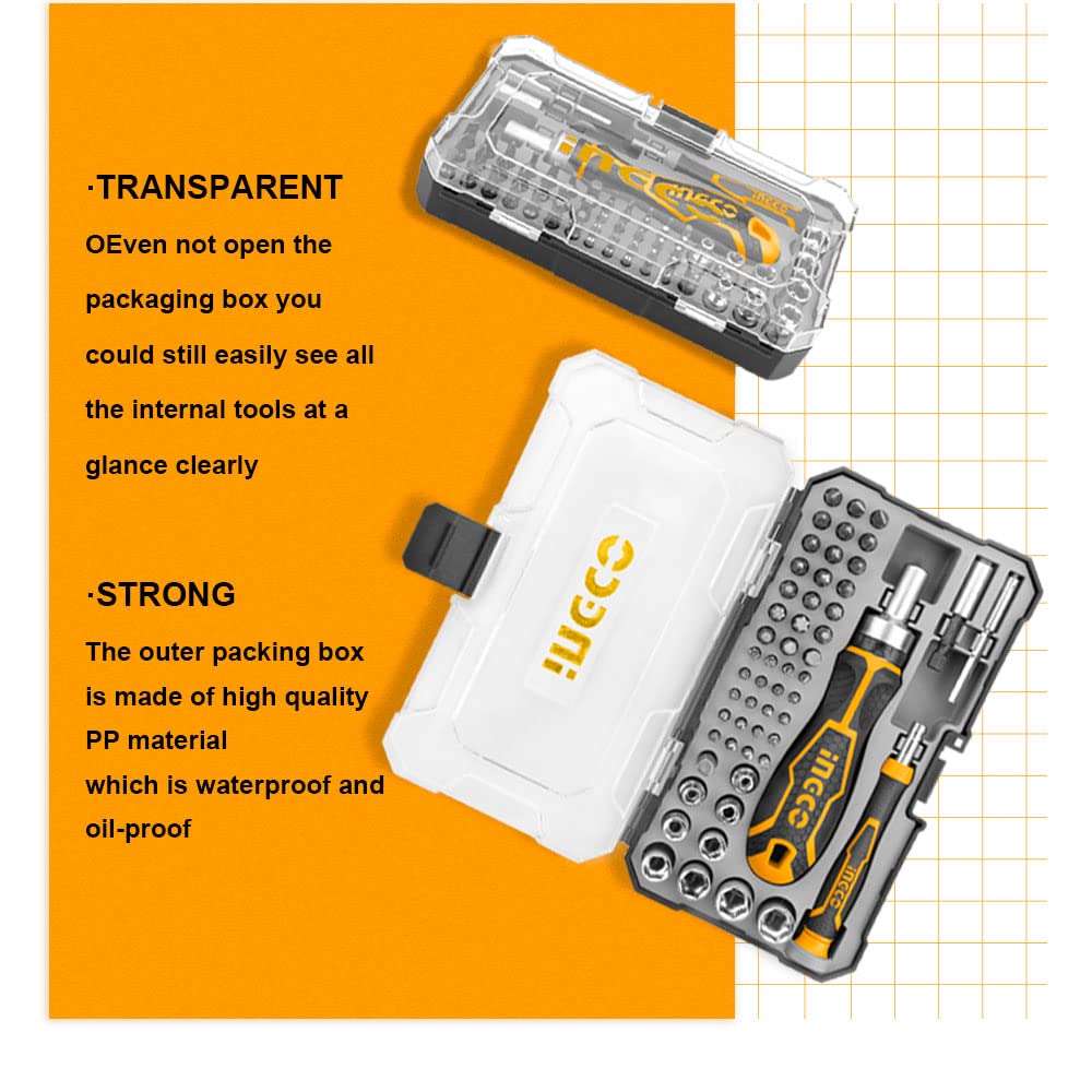 INGCO HKSDB0558 55-Piece Screwdriver Bits Set