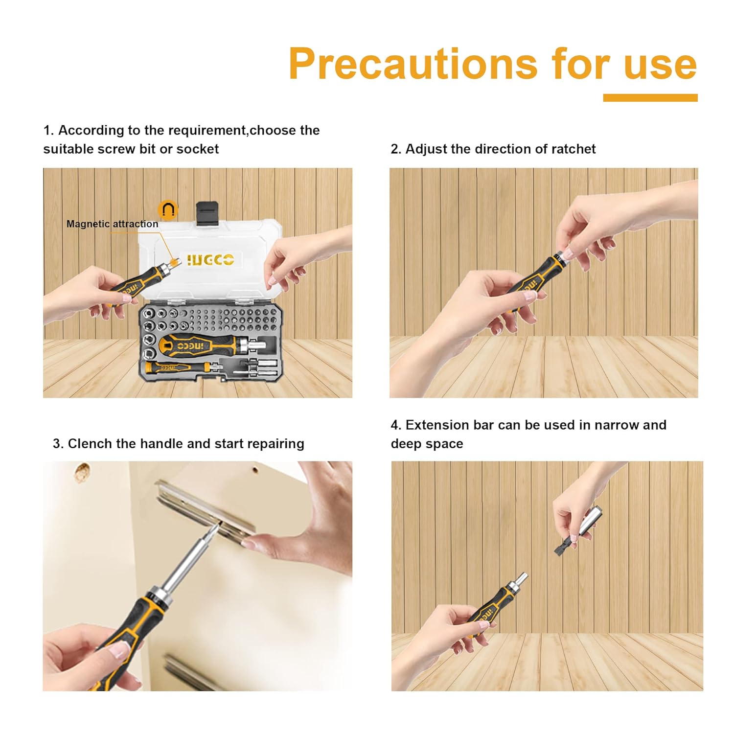 INGCO HKSDB0558 55-Piece Screwdriver Bits Set