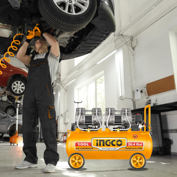 INGCO ACS2241001 3.2HP Air Compressor – 100L, Oil-Free, 8 Bar | HOMDUM