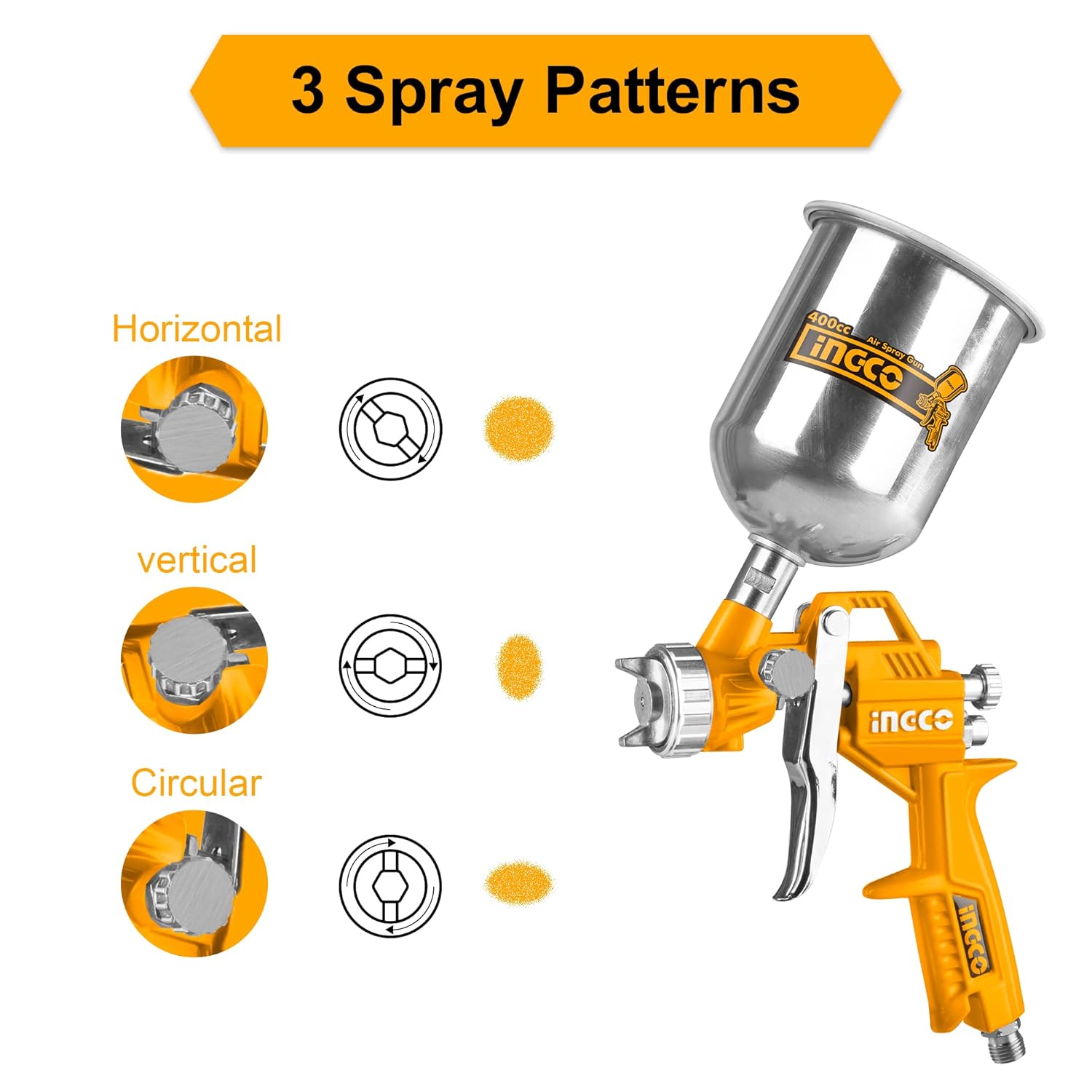 INGCO Air Spray Gun, 400ml 