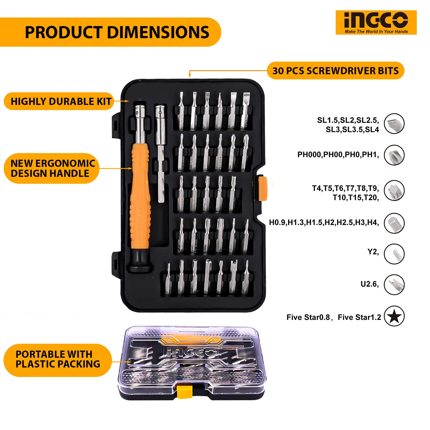 Ingco 32Pcs precision screwdriver set HKSDB0328