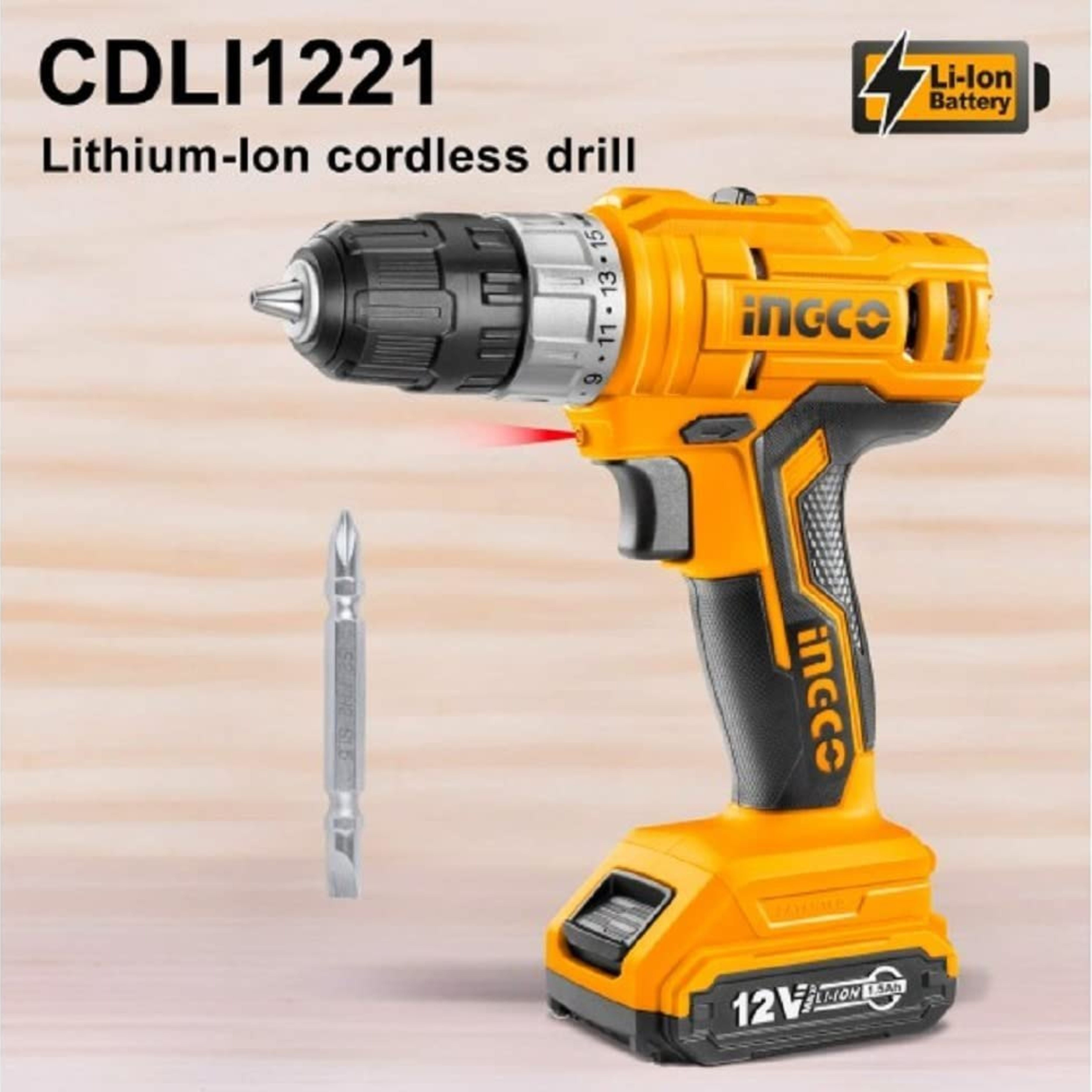 INGCO Lithium-Ion cordless drill CDLI1221