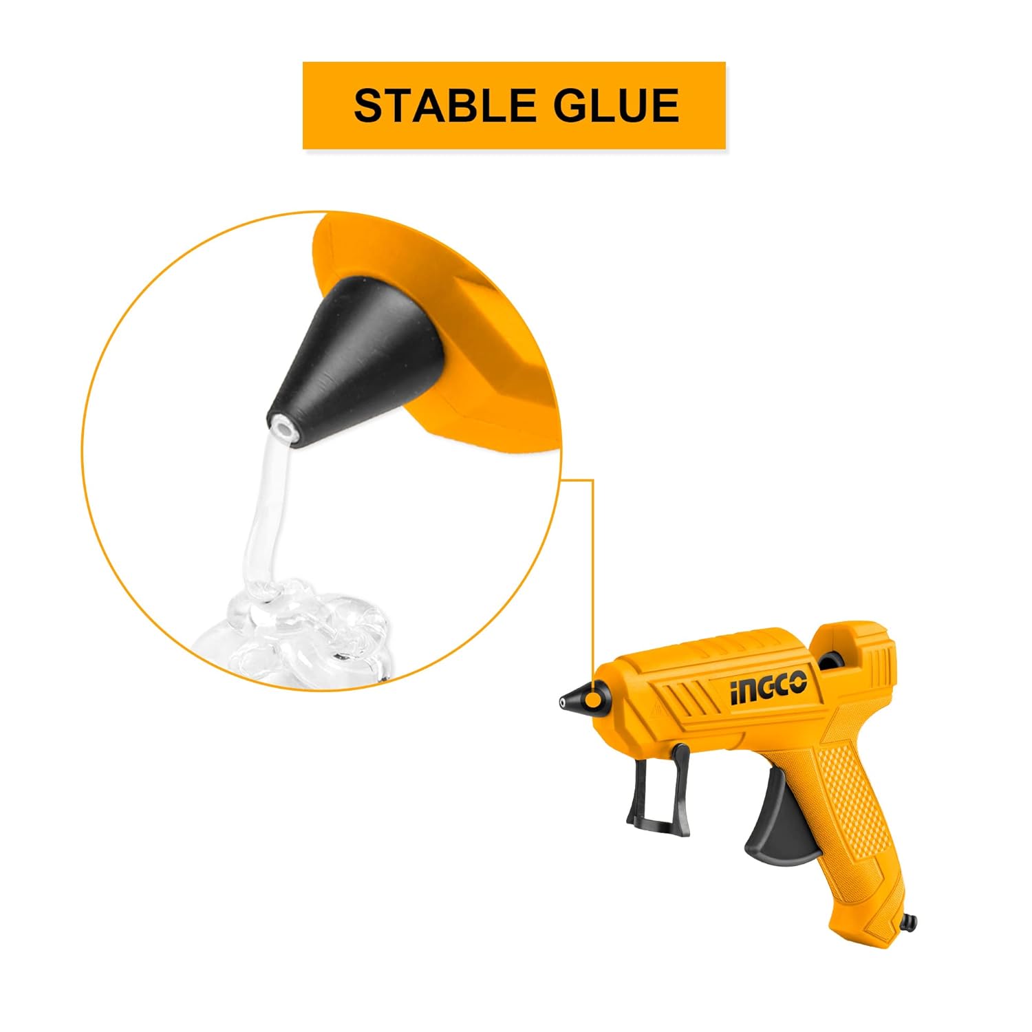 Ingco Glue Gun,20W(100W) Hot Glue Gun,With 2Pcs 11.2Mm Glue Stick Diameter,Fast Heating Small Glue Gun,Anti-Drip Glue Gun For Kids Diy School Craft Projects And Quick Home Repairs - Corded Electric GG148