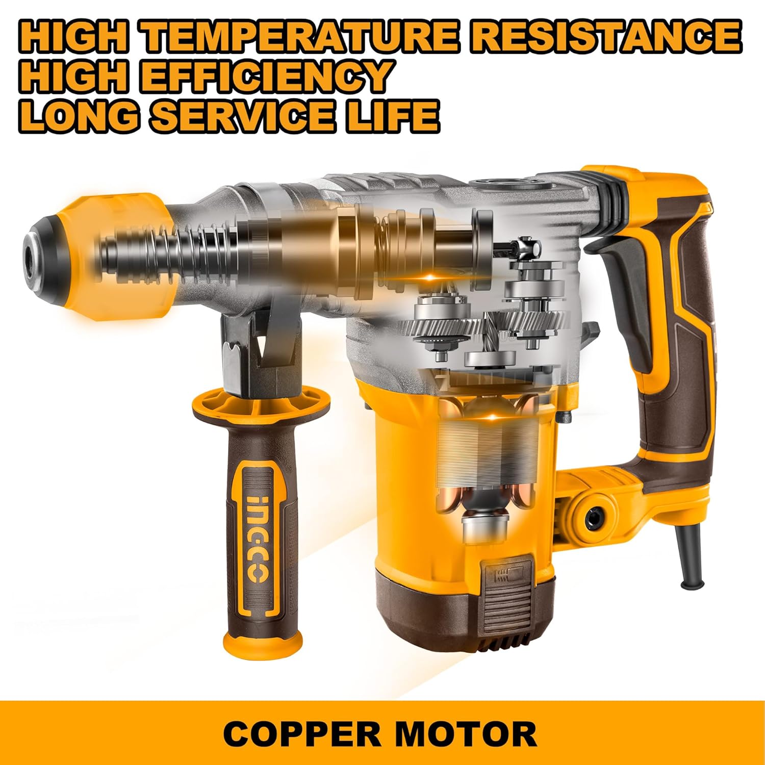 Ingco Hammer Drill Machine, 1500W Rotary Hammer Drill Machine Heavy Du