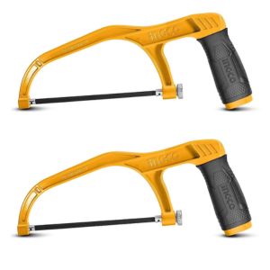 INGCO 2PCS PACK Mini Hacksaw, 150mm (6") Hand Saw, Comfortable Handle Aluminium Body With 2 pcs Blade for Metal, Wood, PVC Pipes