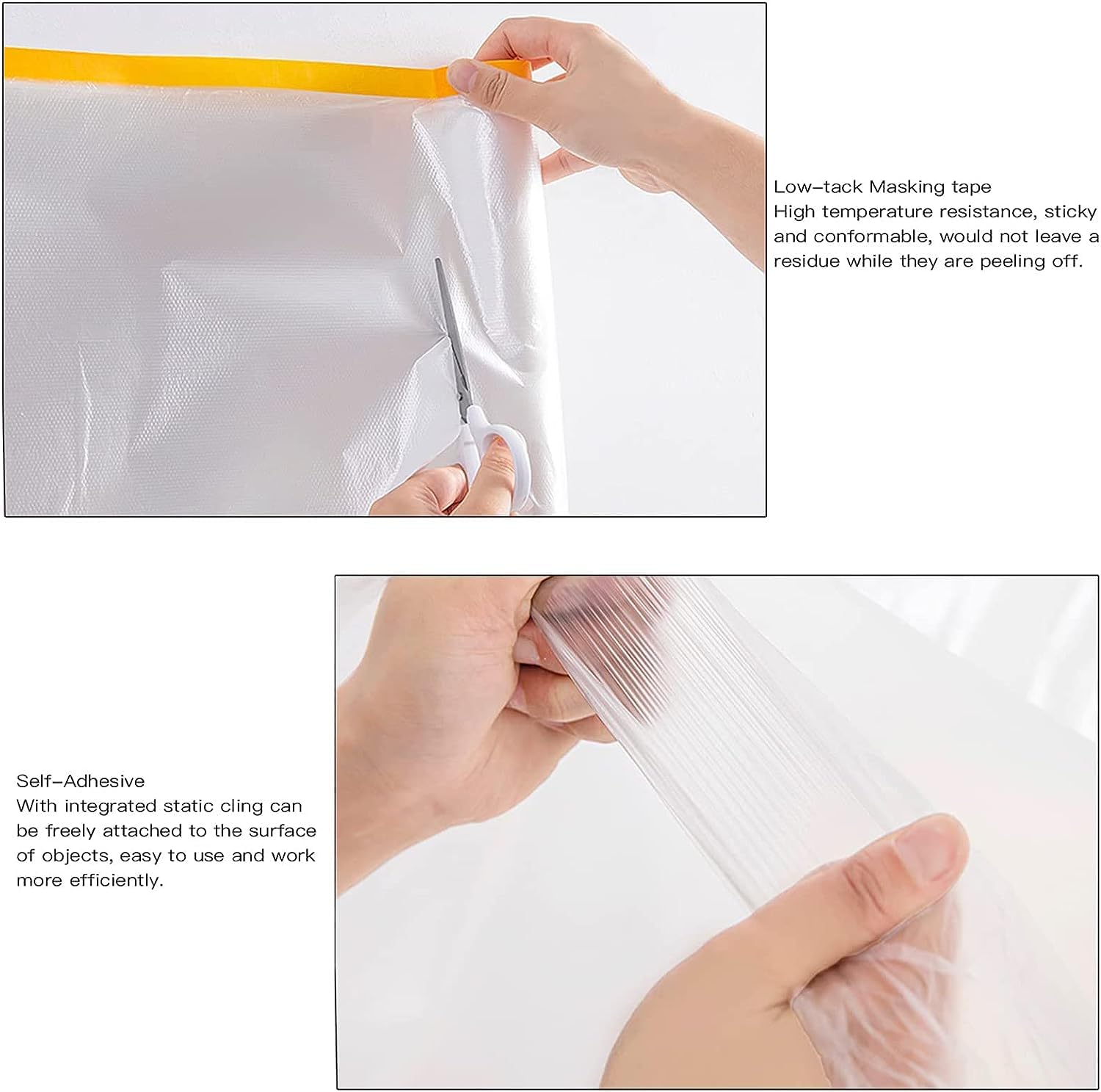 Homdum Pre Taped Paint Protection Film and Tape Roller Masking tap Length (1800mm x 20Mtr)