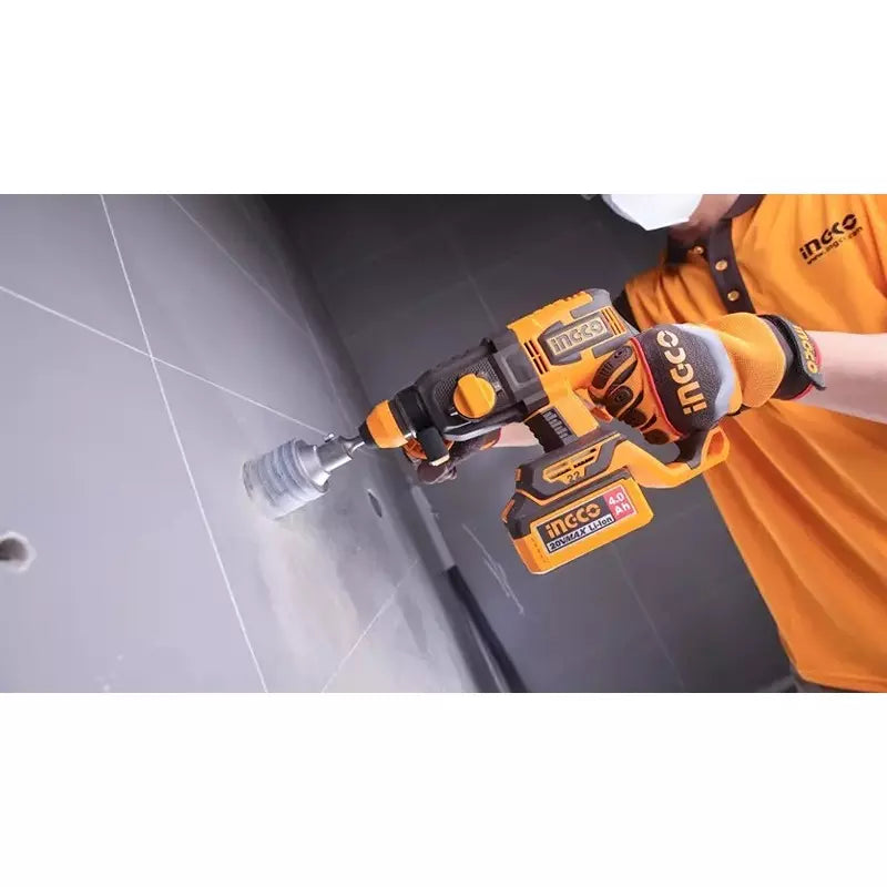 INGCO CRHLI212282 20V Cordless Rotary Hammer Drill SDS Plus | 2.0J Impact Energy | With Battery & Charger