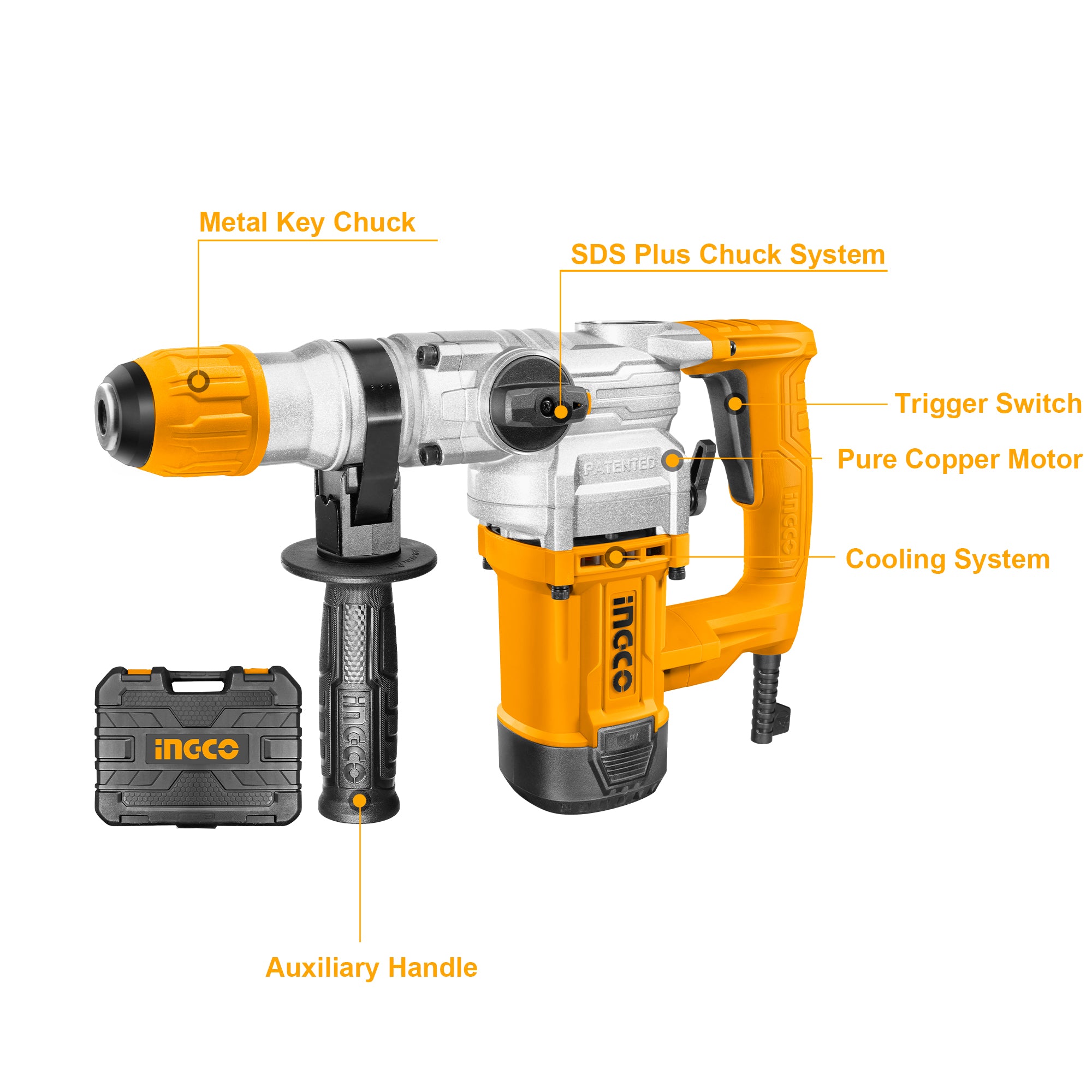 INGCO RH10506 1050W Rotary Hammer Drill Machine