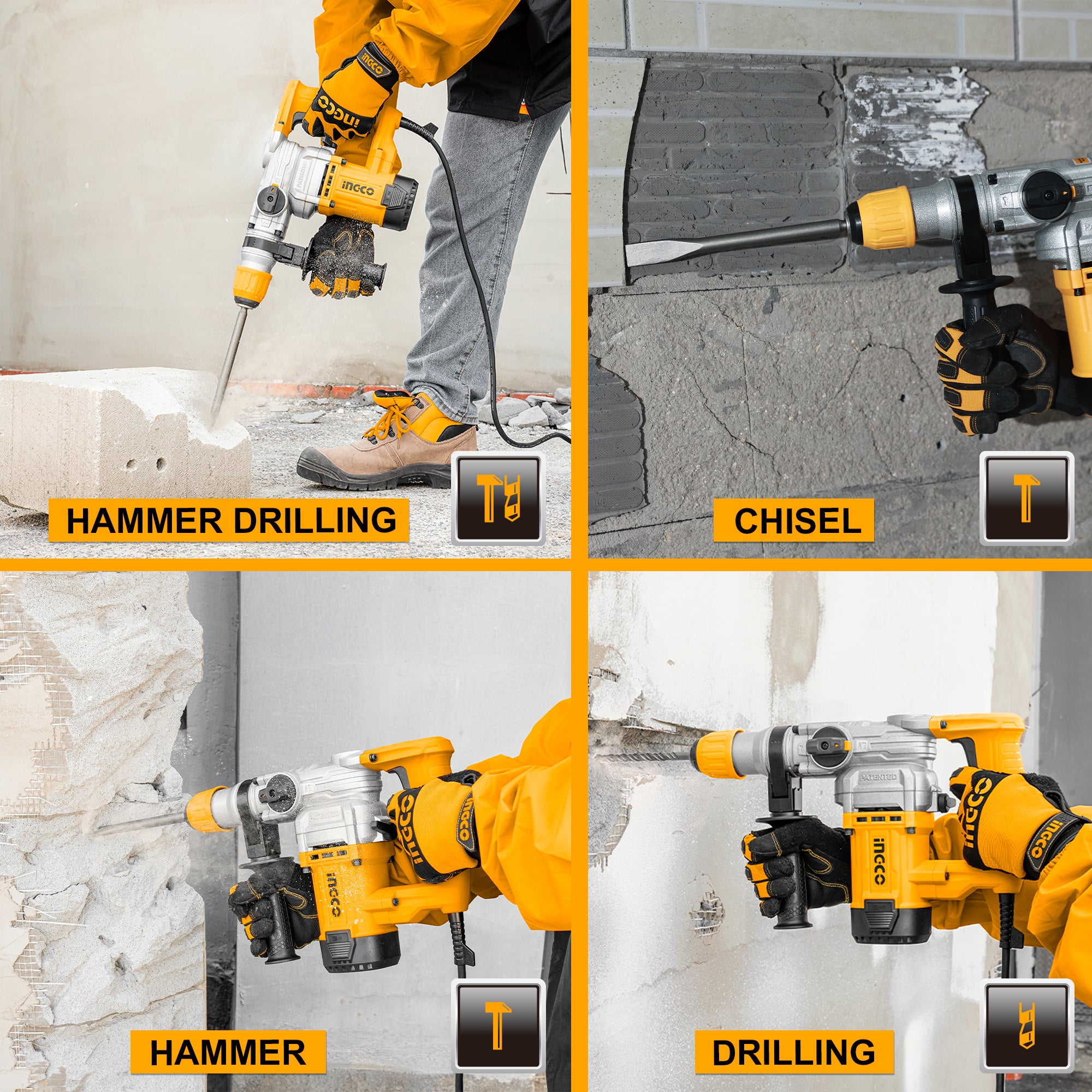 INGCO RH10506 1050W Rotary Hammer Drill Machine