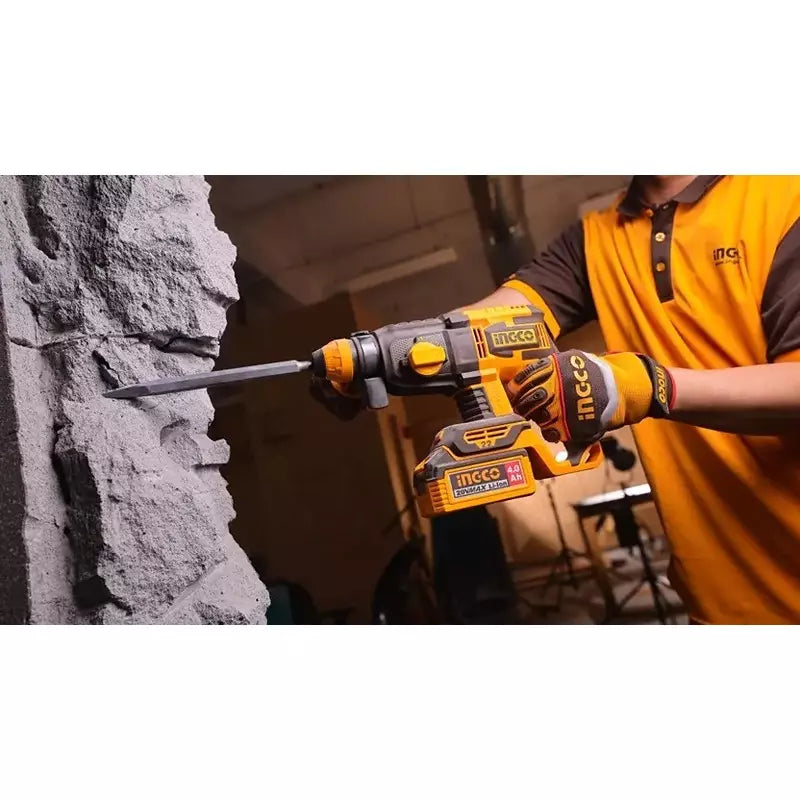 INGCO CRHLI212282 20V Cordless Rotary Hammer Drill SDS Plus | 2.0J Impact Energy | With Battery & Charger
