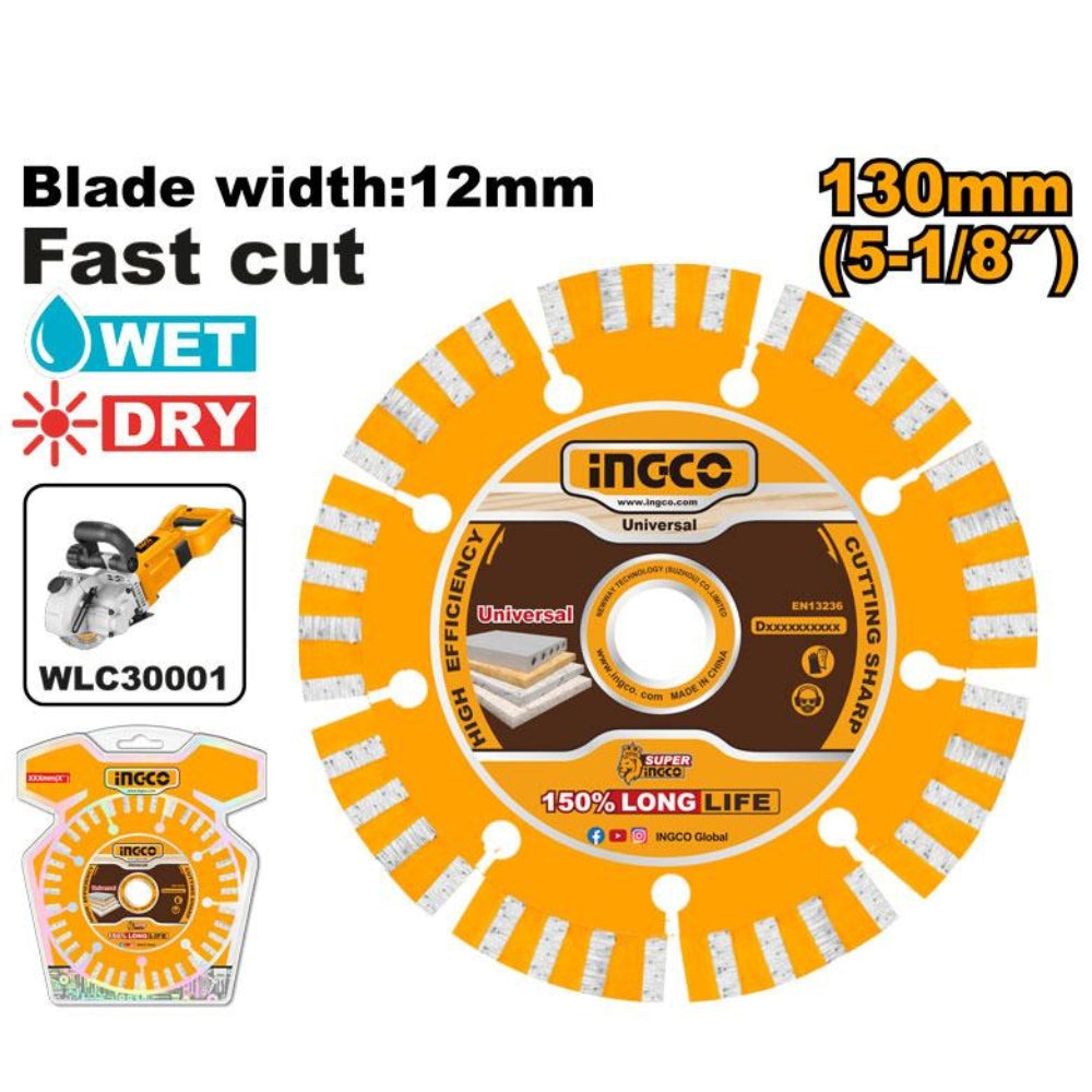 INGCO 130mm Dry Diamond Disc for Tile, Marble & Stone Cutting - DMD011301