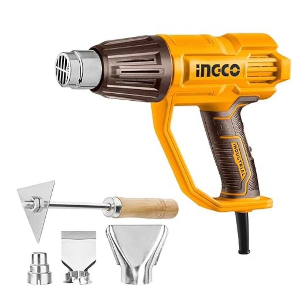 INGCO  2000W Heat Gun – Heavy Duty Hot Air Gun with 4 Nozzles - HG200028