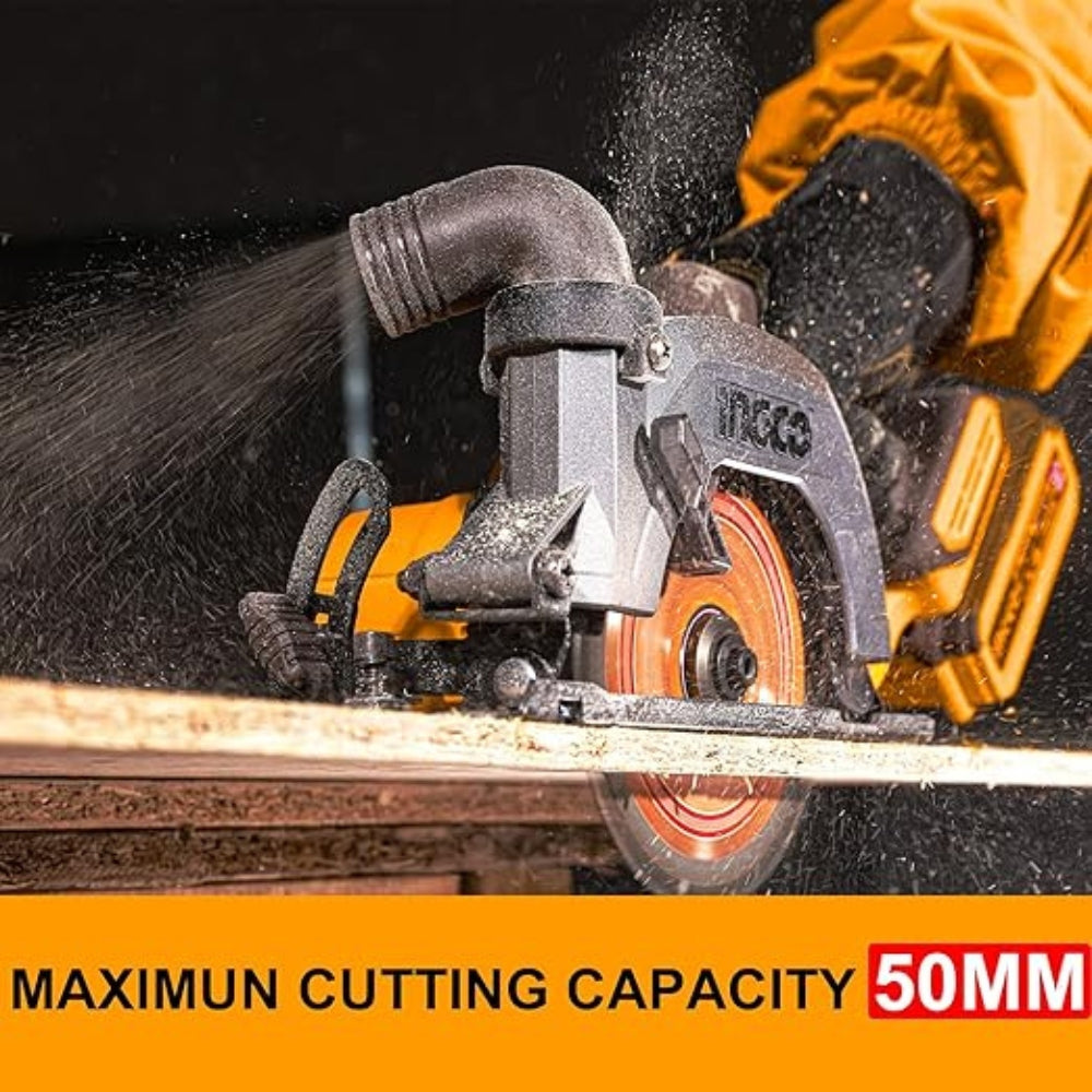 INGCO 20V Cordless Circular Saw – Brushless Power Saw with Battery & Charger- CSLI14021
