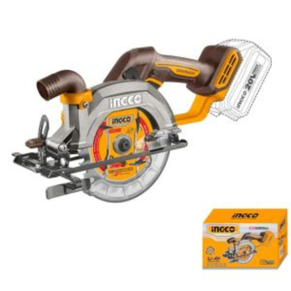 INGCO 20V Cordless Circular Saw – Brushless Power Saw with Battery & Charger- CSLI14021