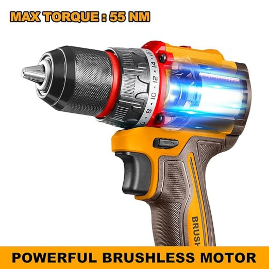 INGCO 20V Brushless Cordless Impact Drill Machine 55Nm - CIDLI20558