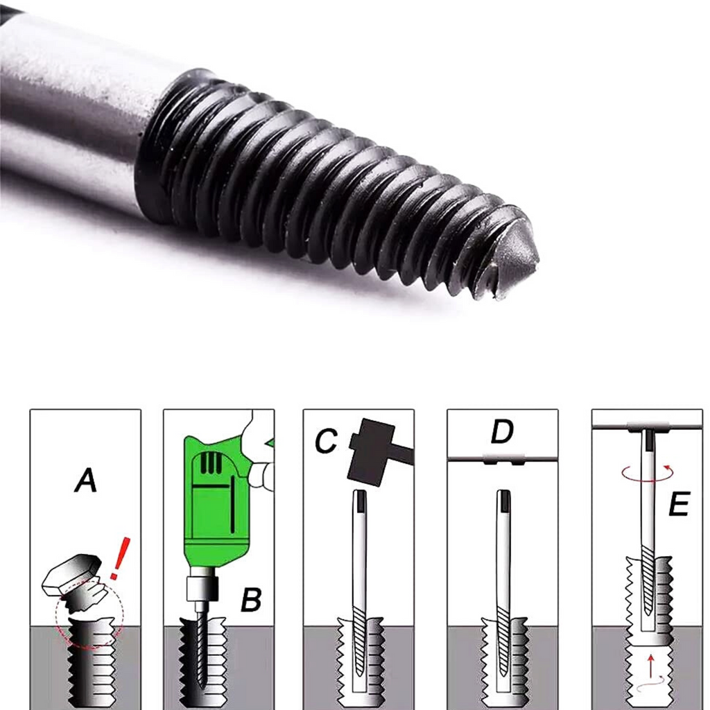 8pcs) Pipe Screw Extractor Set,Damaged Screw Broken Bolt Water Pipe Remover  Set