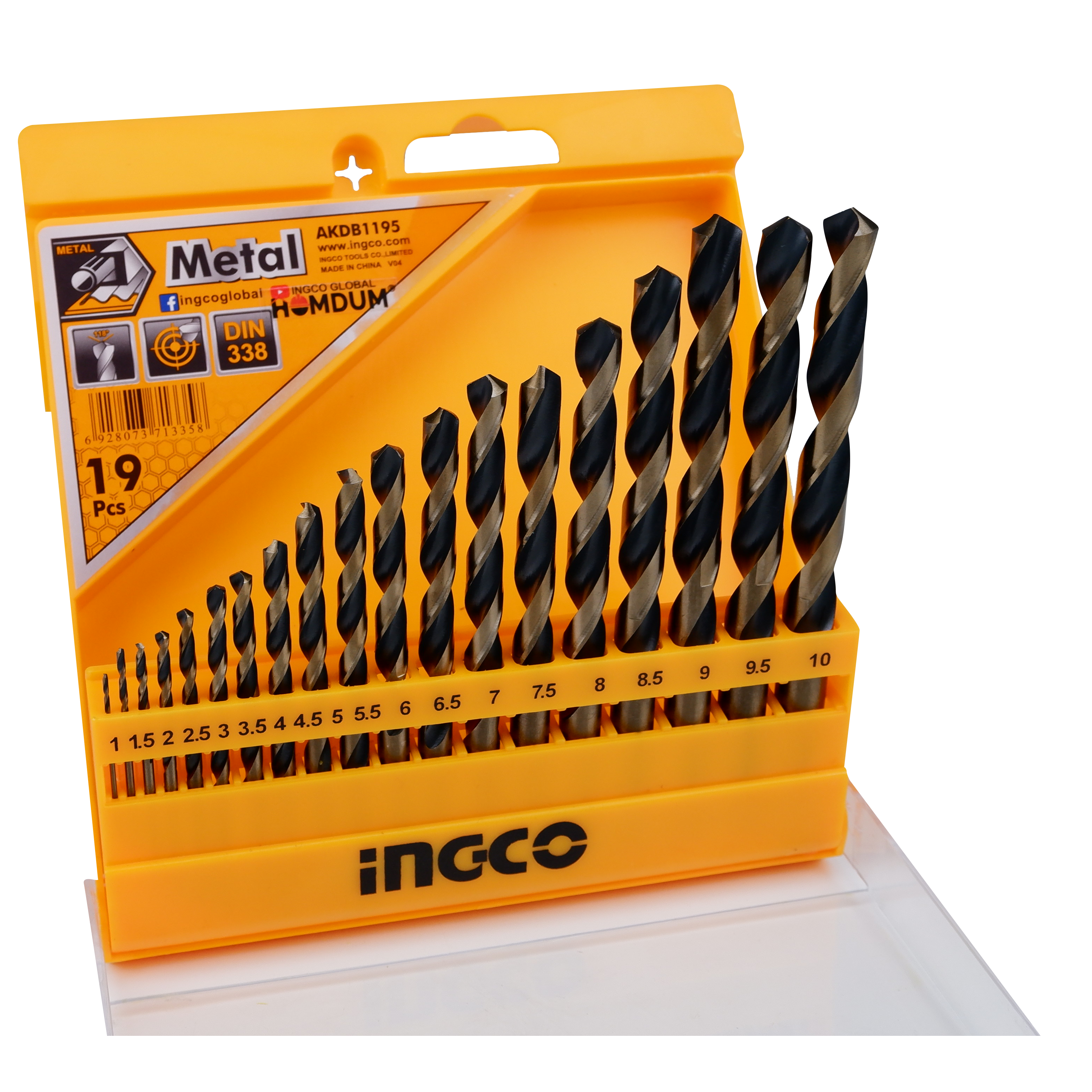 Homdum 19pcs Metal Working drill bit set INGCO black oxide finish special  Metal drill bits for drilling on wood set of 19 pc 1mm to 10mm