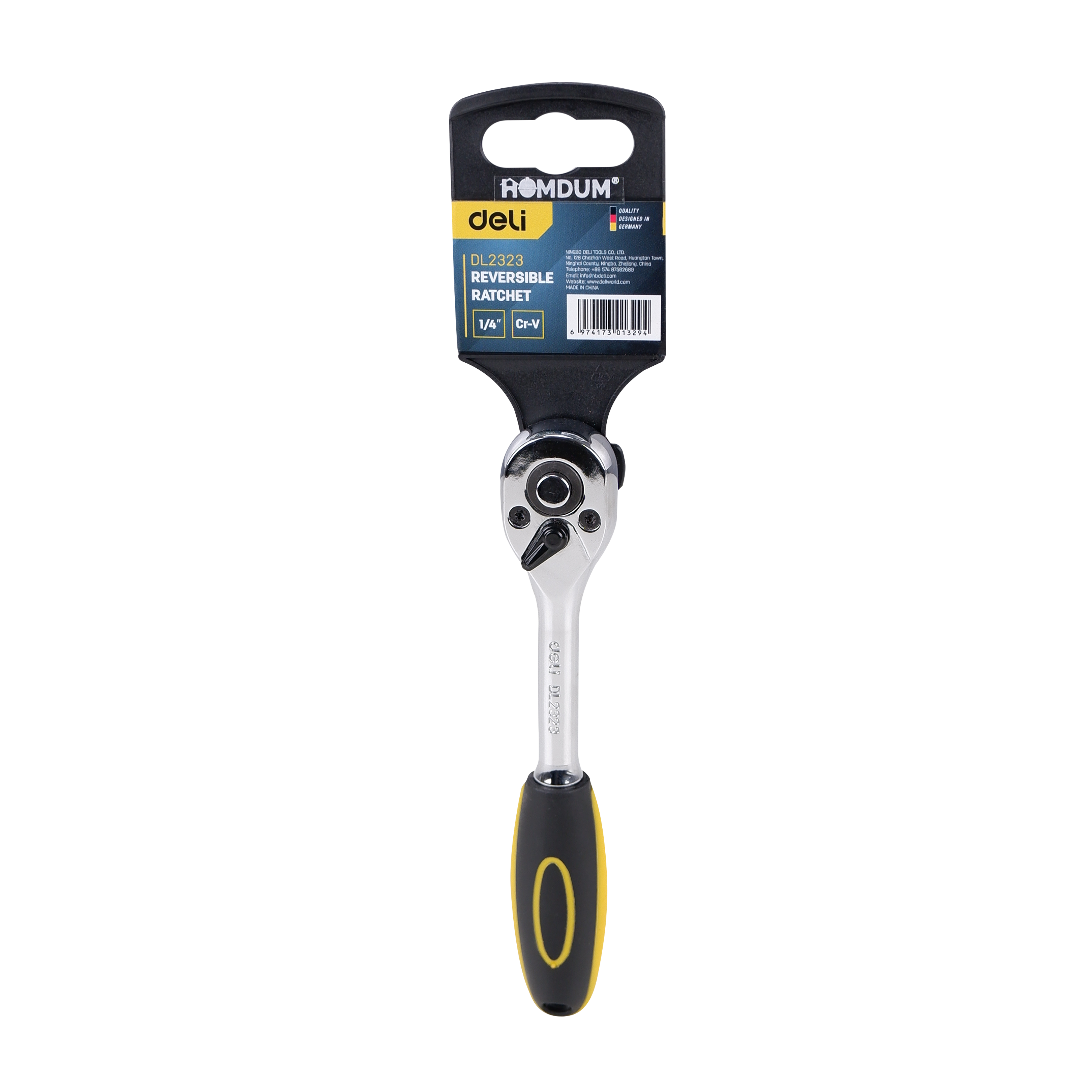 Homdum Ratchet Socket wrench 1/4 Deli Reversible,Soft-Grip Quick Ratchet Heavy Duty (Cr-V) Chromium Vanadium Steel