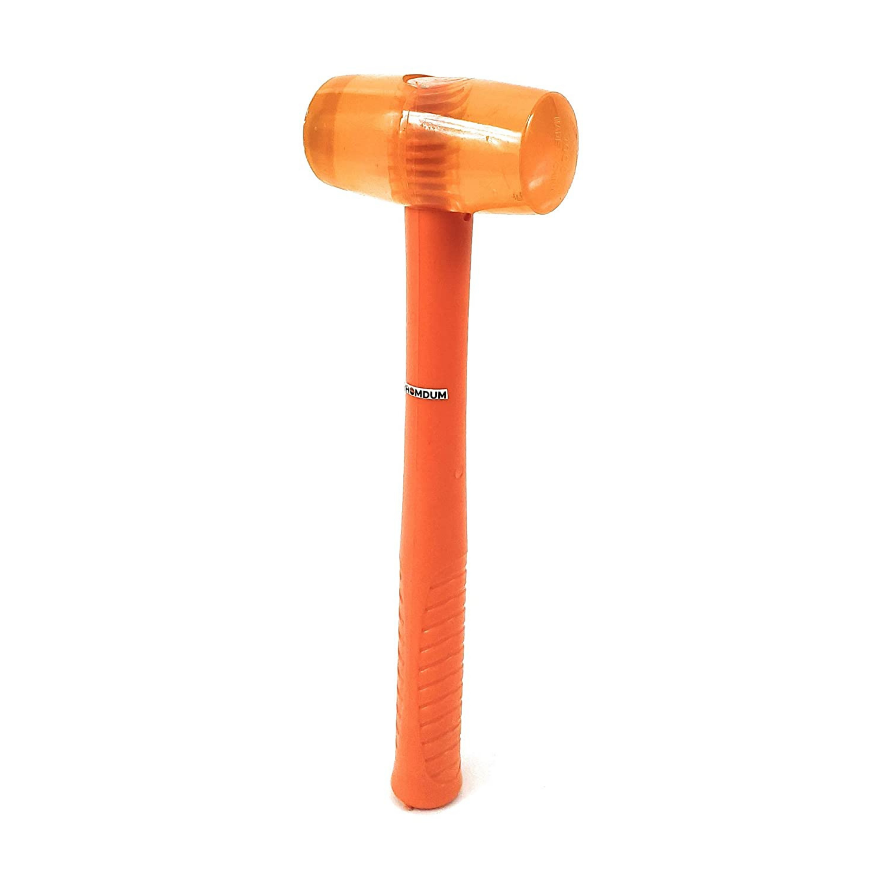 Homdum Rubber Mallet Hammer with Rubber Round Head and Non-Slip Comfortable Grip Handle Soft Face Hammer for Tiles and Other Work 250g (Orange) (250G)