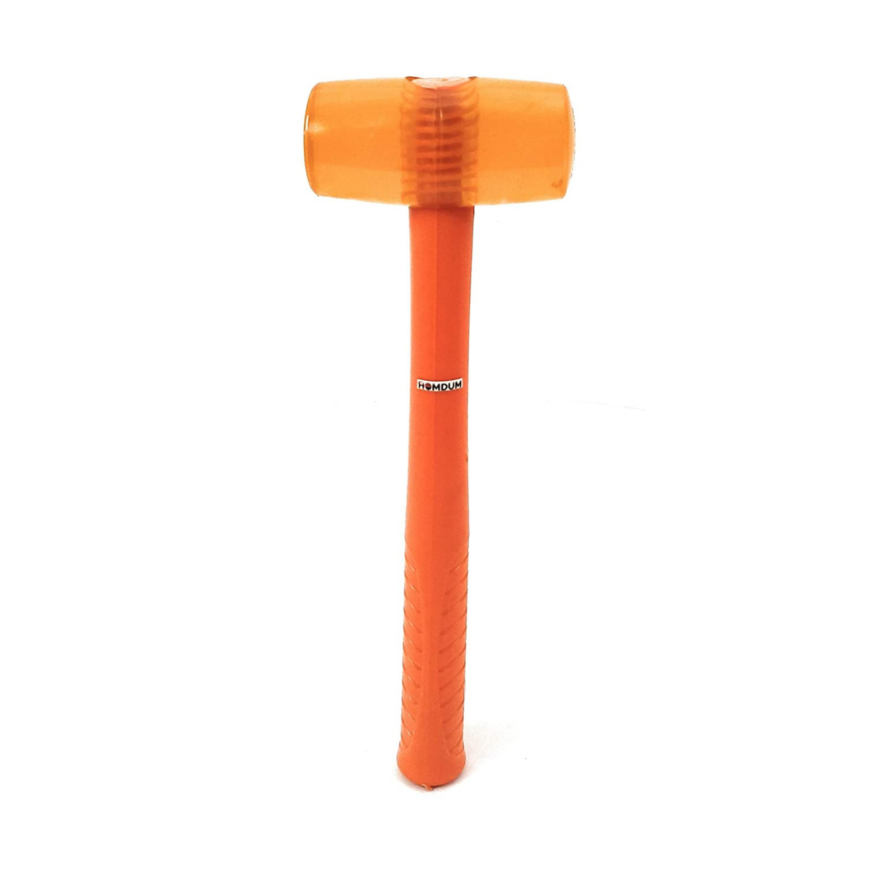 Homdum Rubber Mallet Hammer with Rubber Round Head and Non-Slip Comfortable Grip Handle Soft Face Hammer for Tiles and Other Work 250g (Orange) (250G)