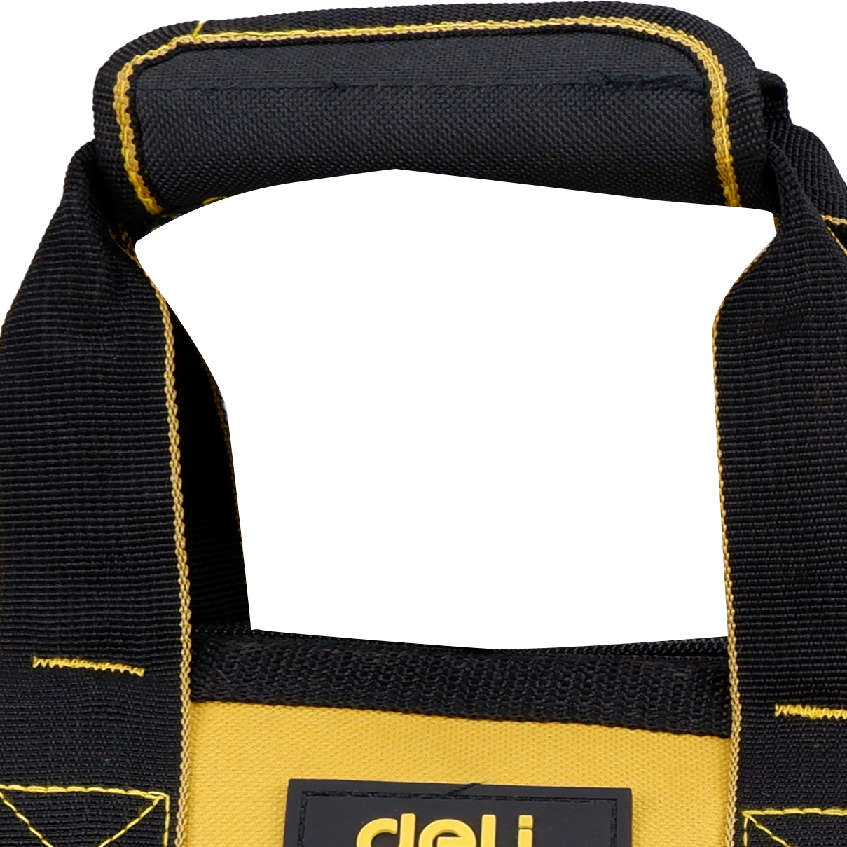 Homdum 13”Deli Multipurpose Tools Storage Bag Water Resistant for Electrician Plumber Technician Nylon Material with 3 Flap up Pockets and 6 Open Pockets Color Yellow Black size