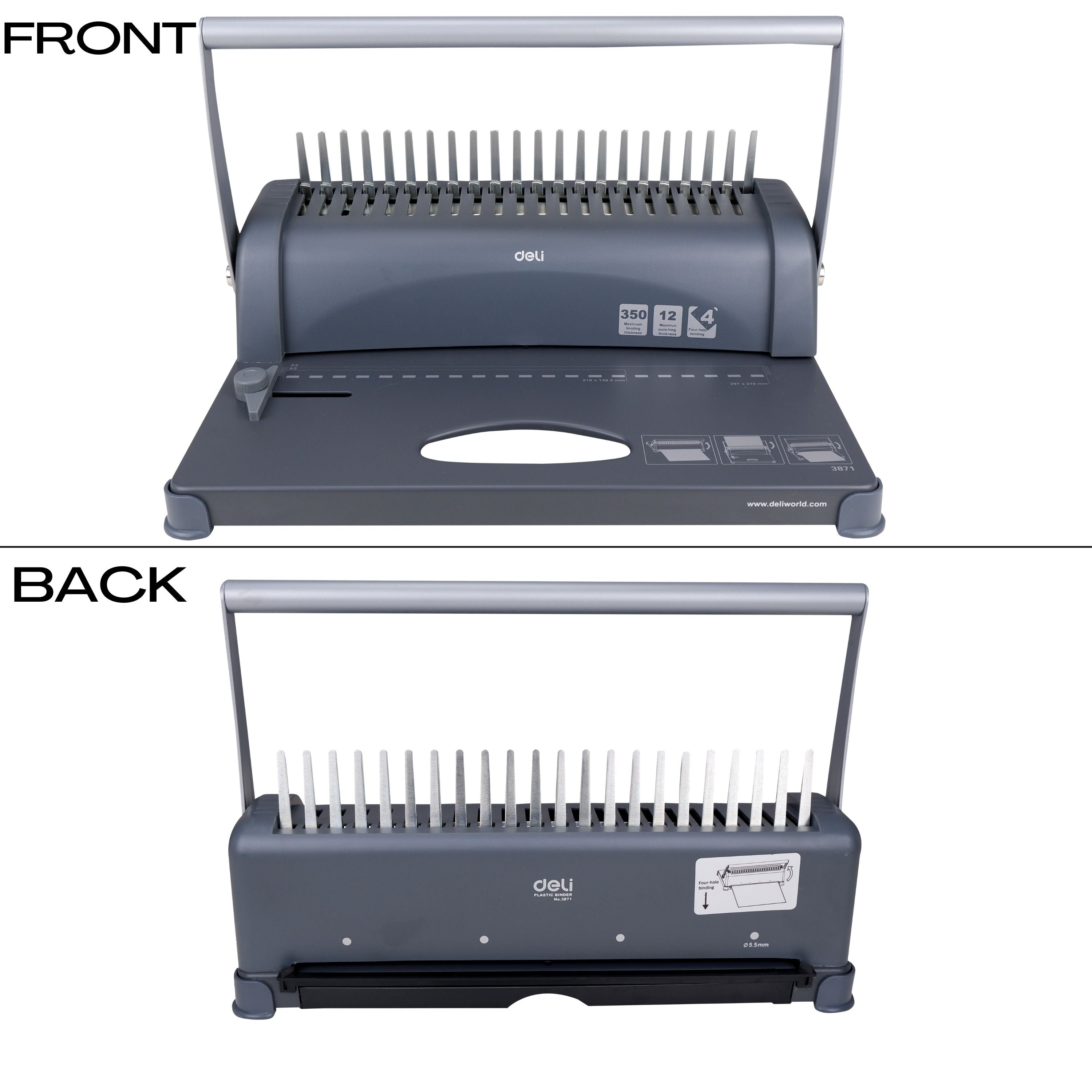 Homdum Comb Binding Machine Deli Capacity - Binding 350 sheets - punching 12 sheets