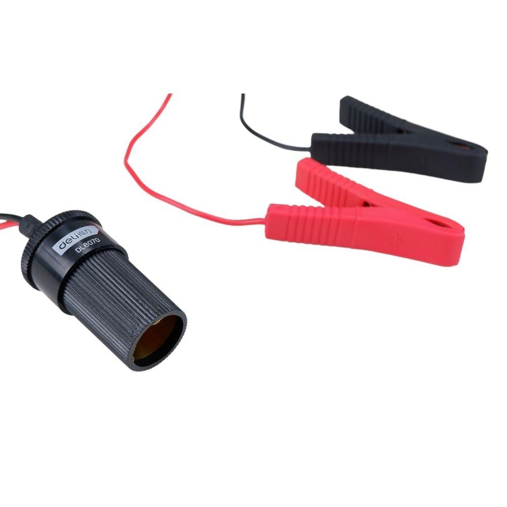 Battery Clip Cigarette Lighter Plug Adapter for 12-volt Applications