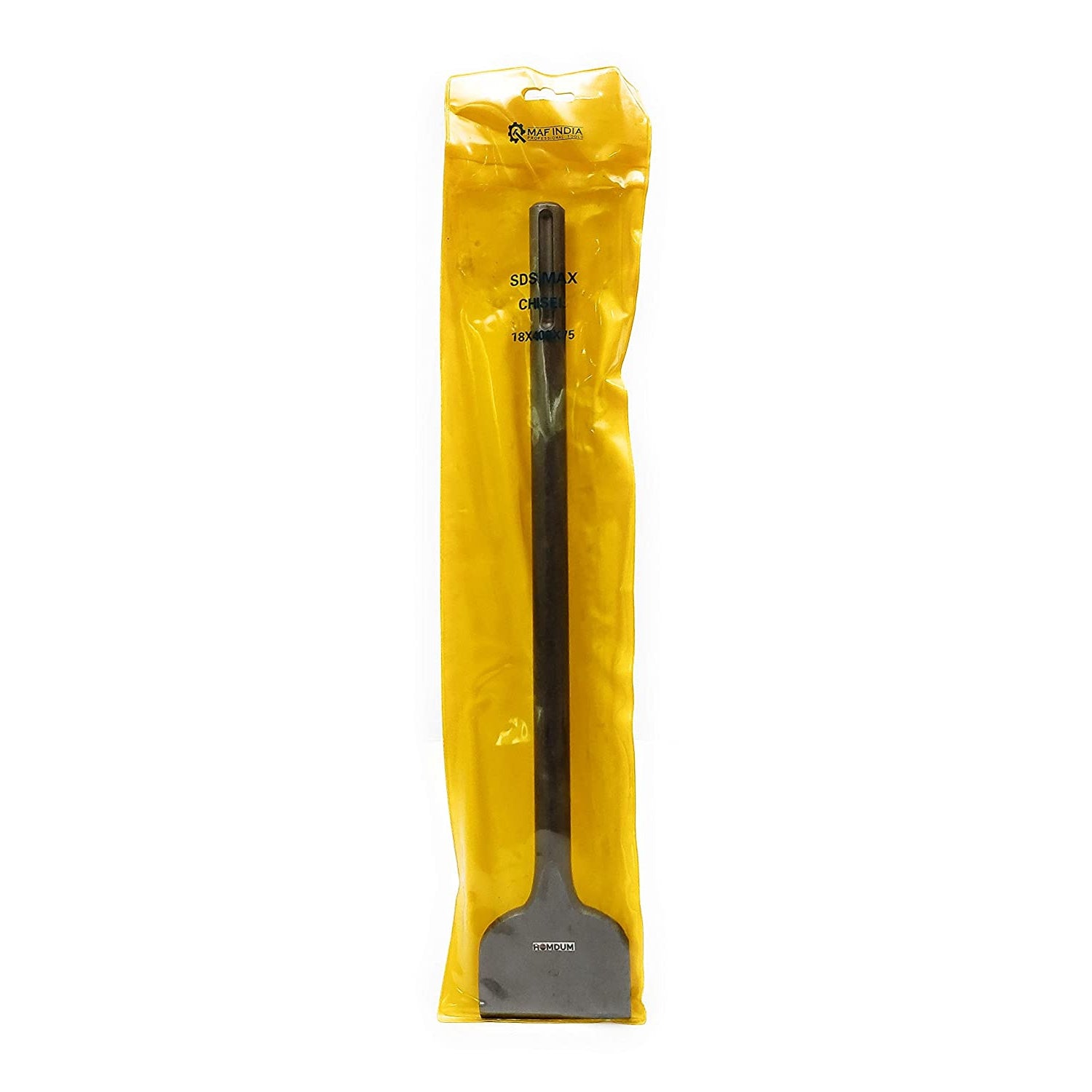 Homdum 18 x 400 x 75 SDS Max Shank Flat Spade Pointed Chisel for 11 kg Demolition Hammer Concrete Breaker Jack Hammer Tool bit for Tile Chipping/Wall Slotting/Scraping Masonry Brick. (18x400x75mm)