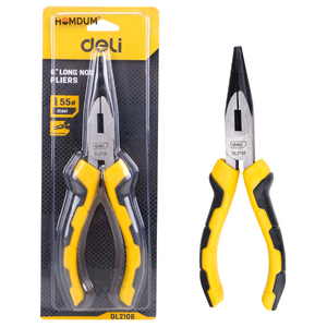 Homdum 6 inch Sturdy Steel long nose plier Deli 