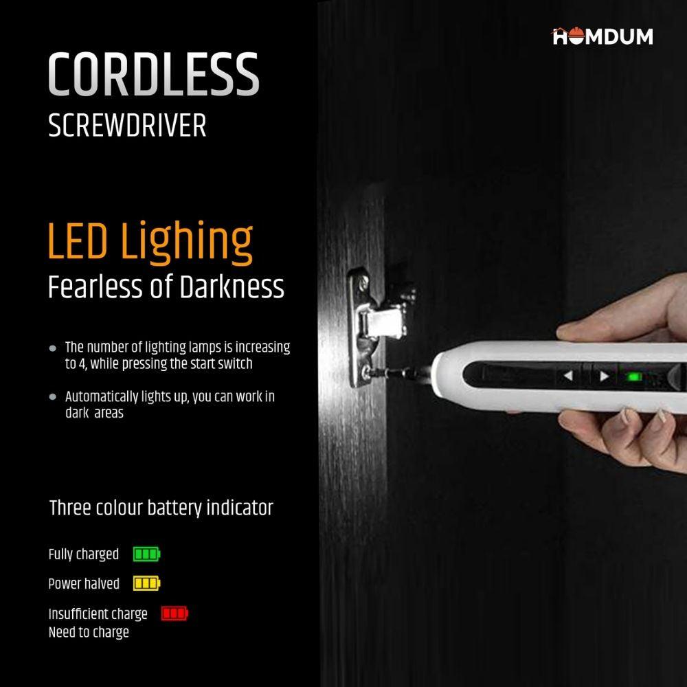 Homdum Cordless Screwdriver inbuilt torch