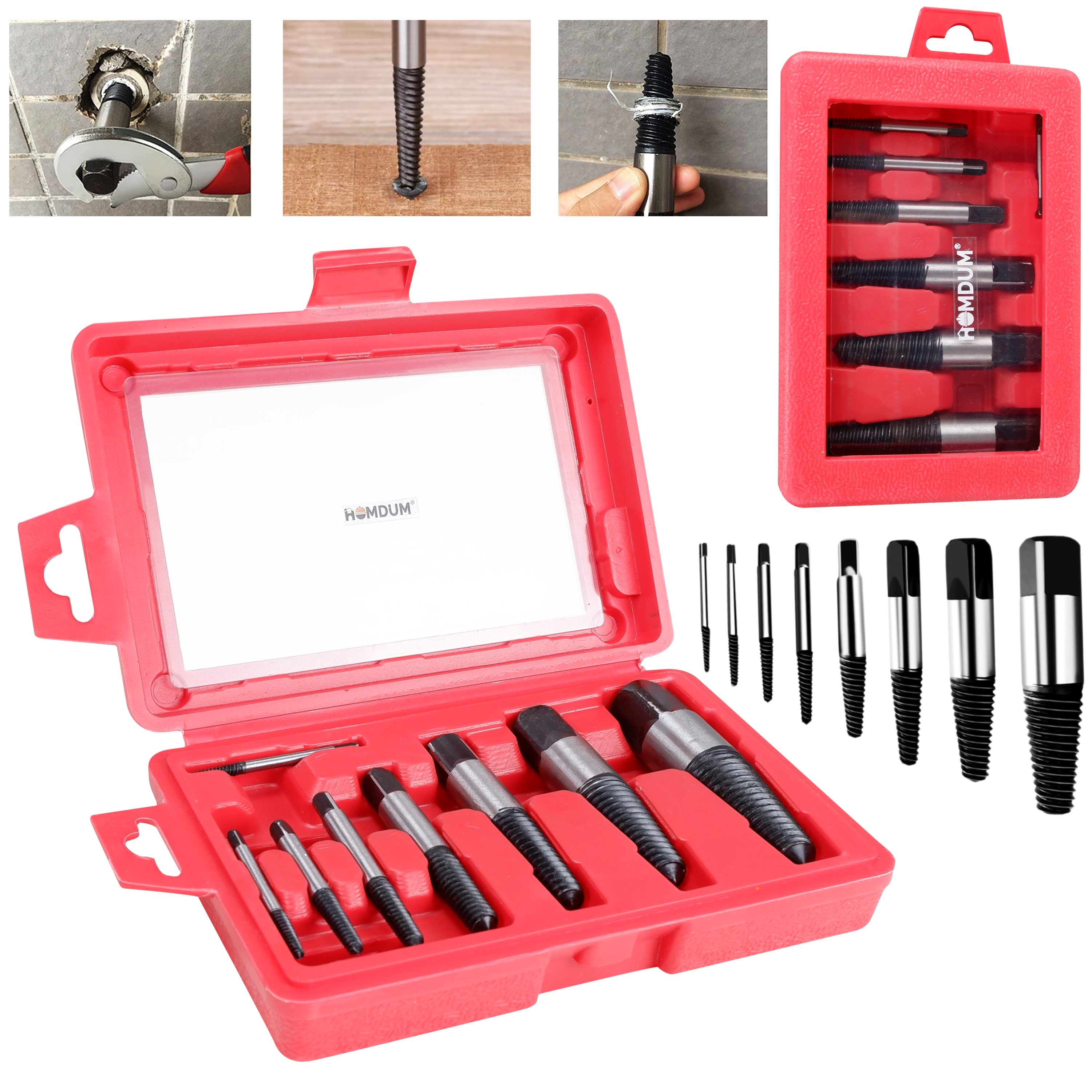 Homdum Damaged Screw Extracto Pro-Cut Remover Tools Kit