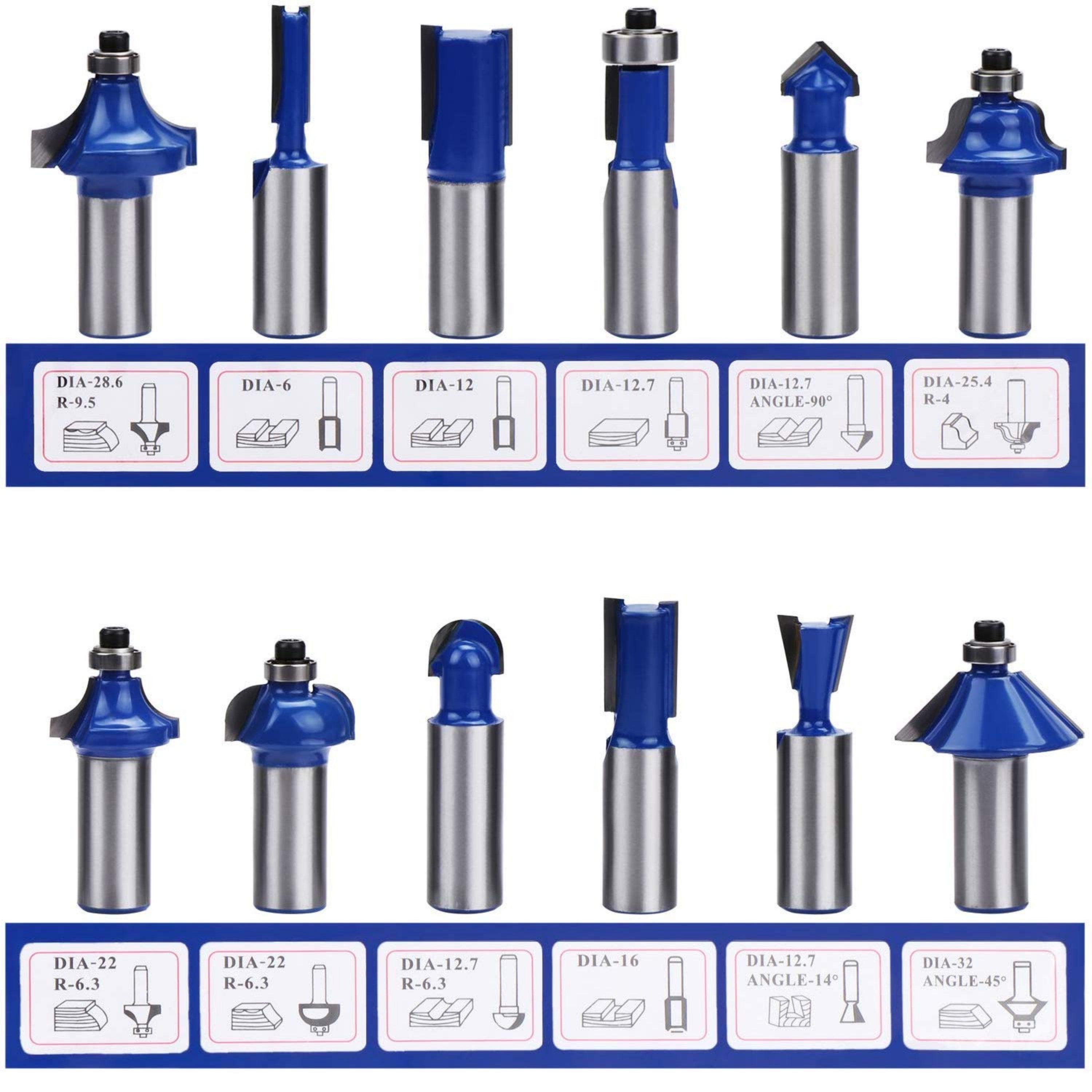 Homdum 12 Pcs woodworking router bits